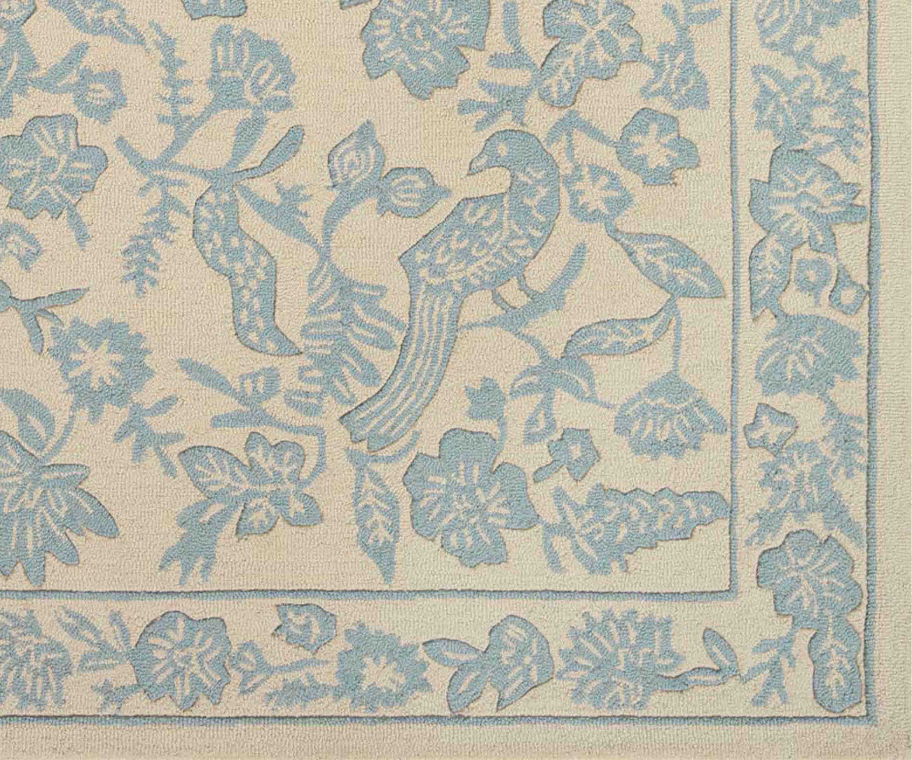 Arboretum Aviary Wool-Hooked Rug - Periwinkle - Image 12
