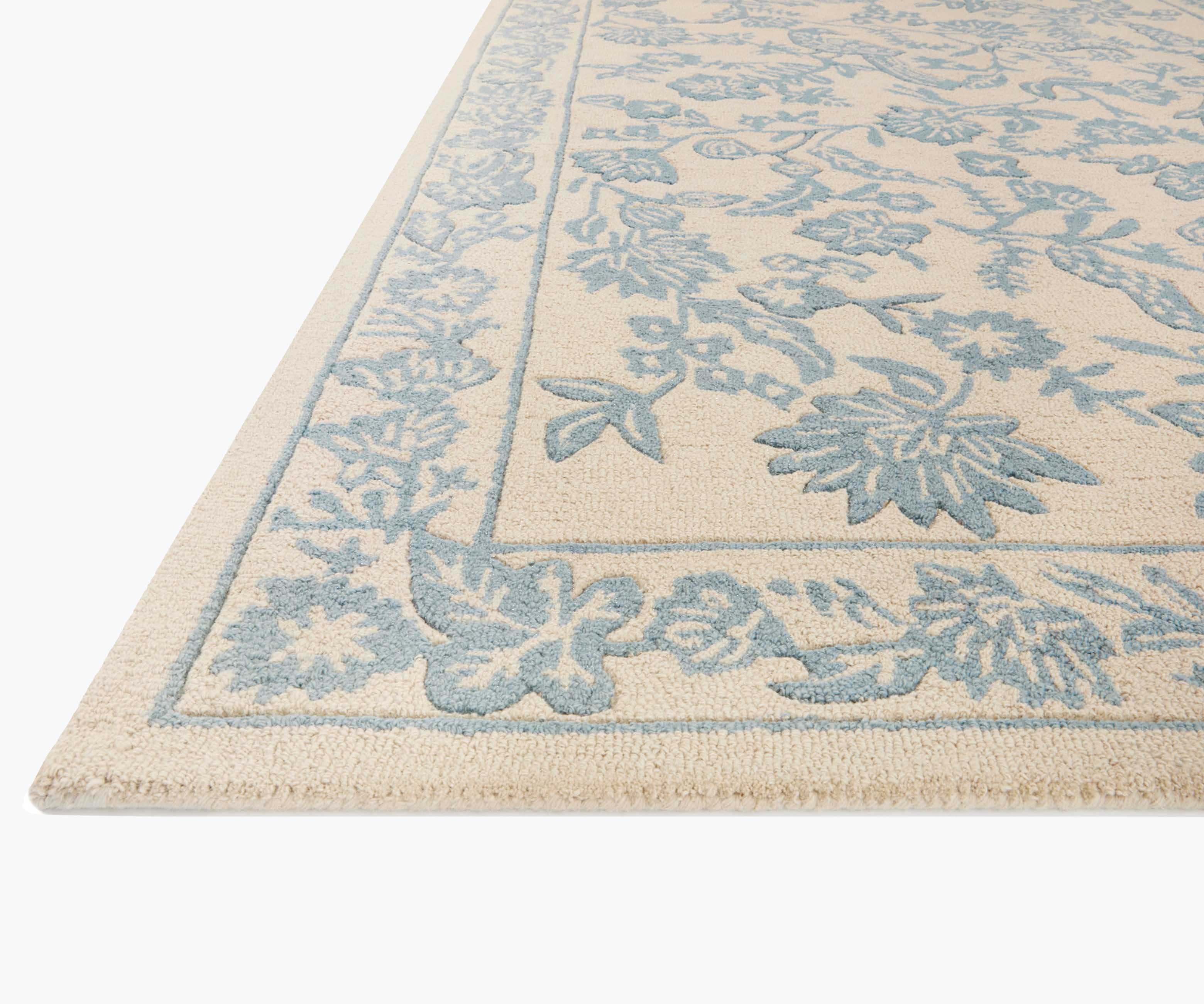 Arboretum Aviary Wool-Hooked Rug - Periwinkle - Image 2