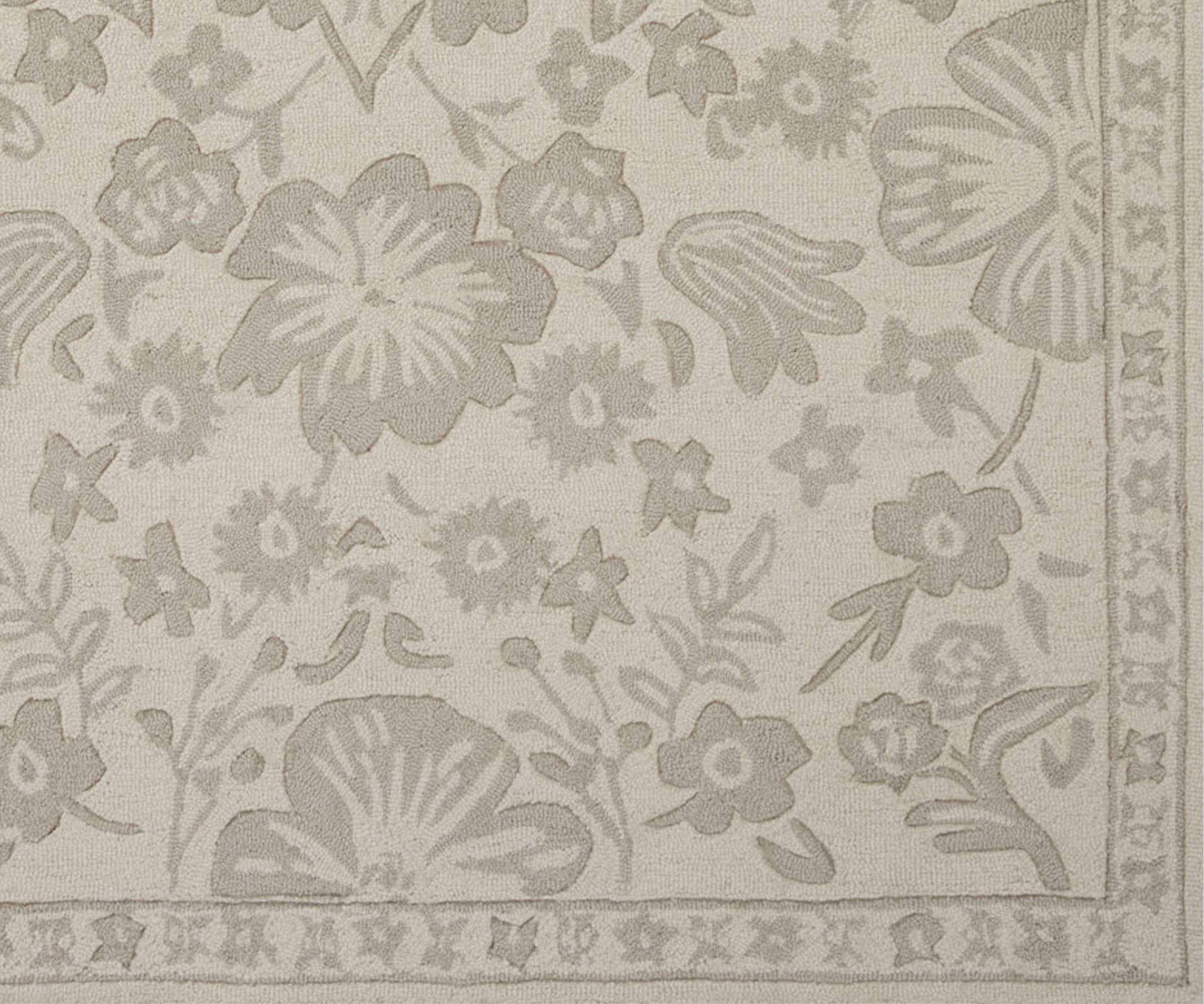 Arboretum Rose Garden Wool-Hooked Rug - Ivory - Image 6