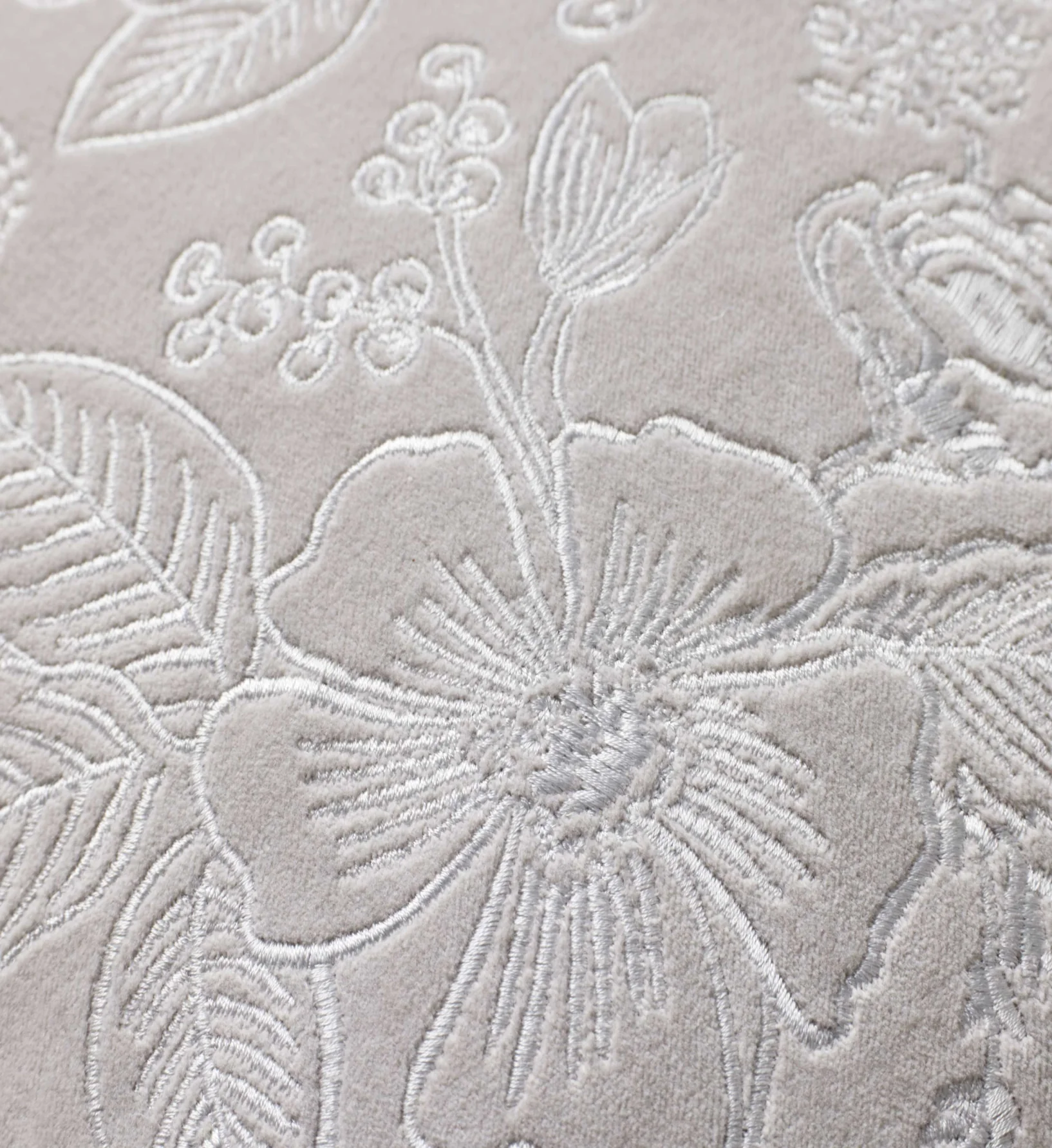 Colette Embroidered Pillow - Grey - Image 3