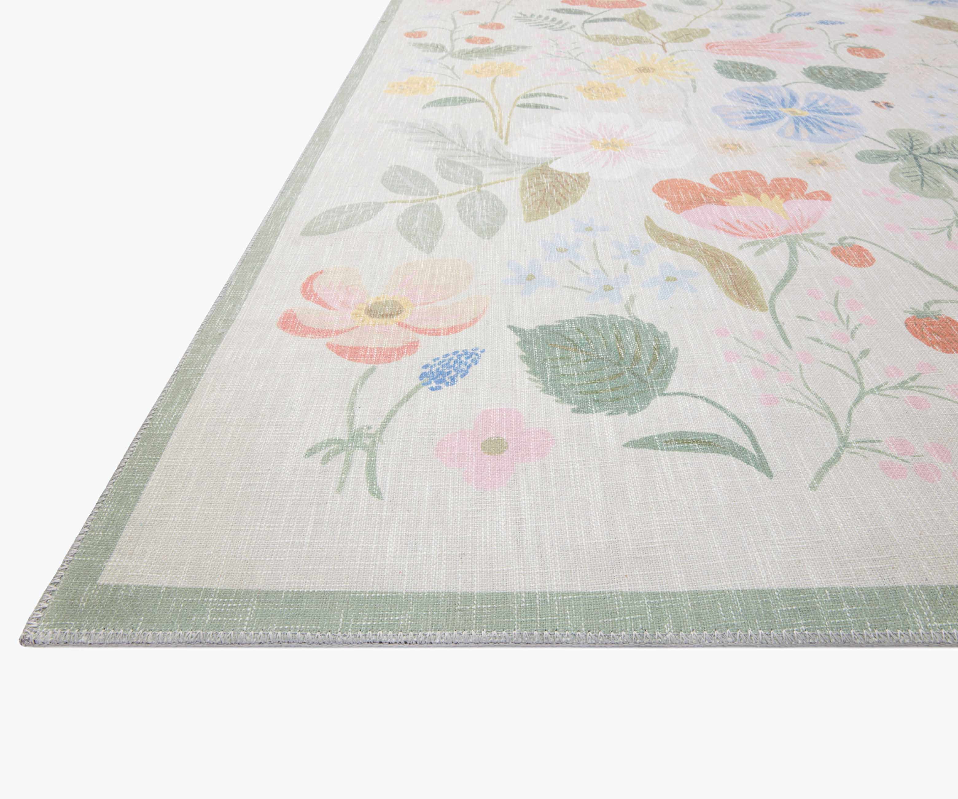 Cotswolds Strawberry Fields Power Loomed Rug - Ivory - Image 2