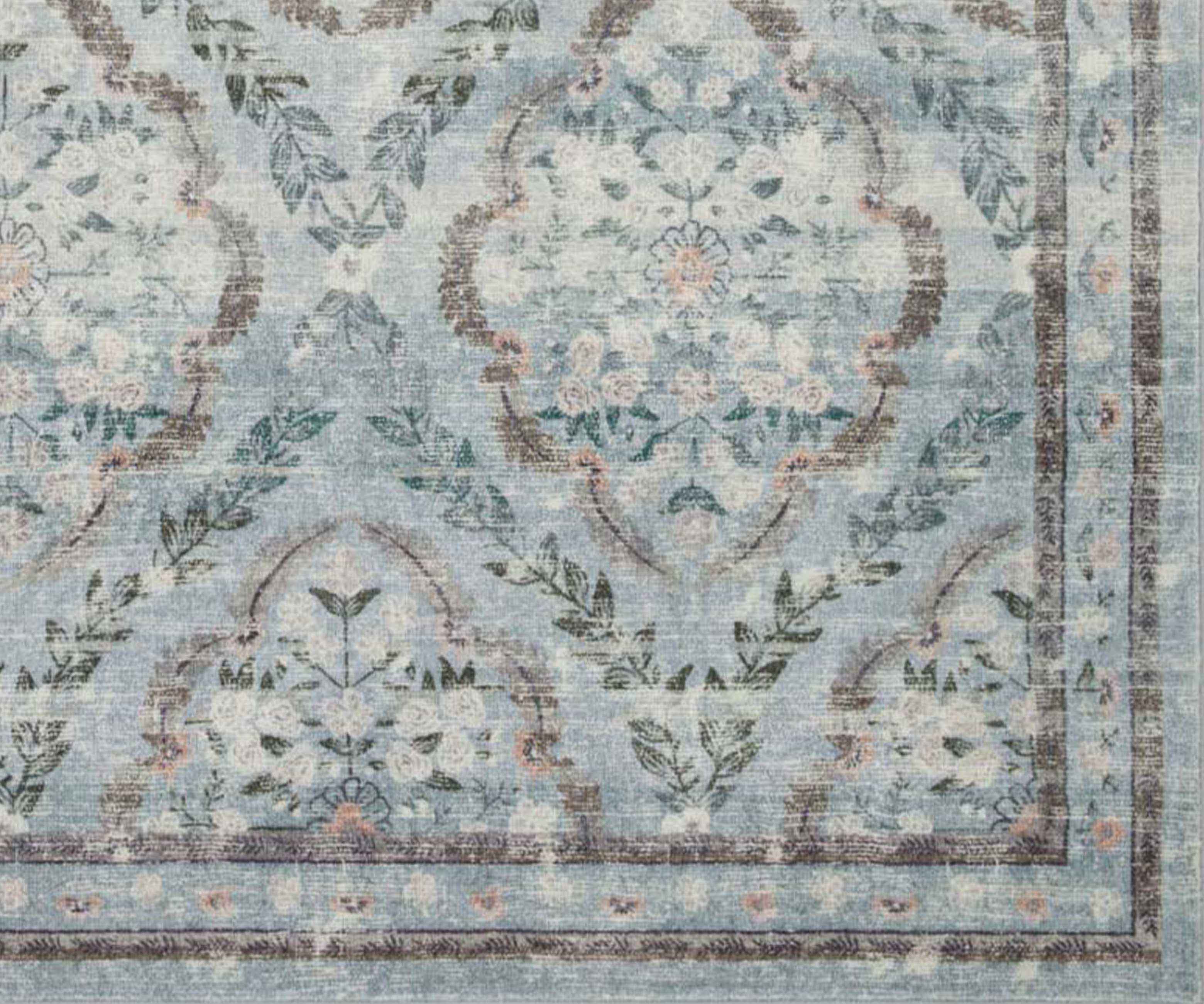 Courtyard Chateau Printed Rug - Blue - Image 3