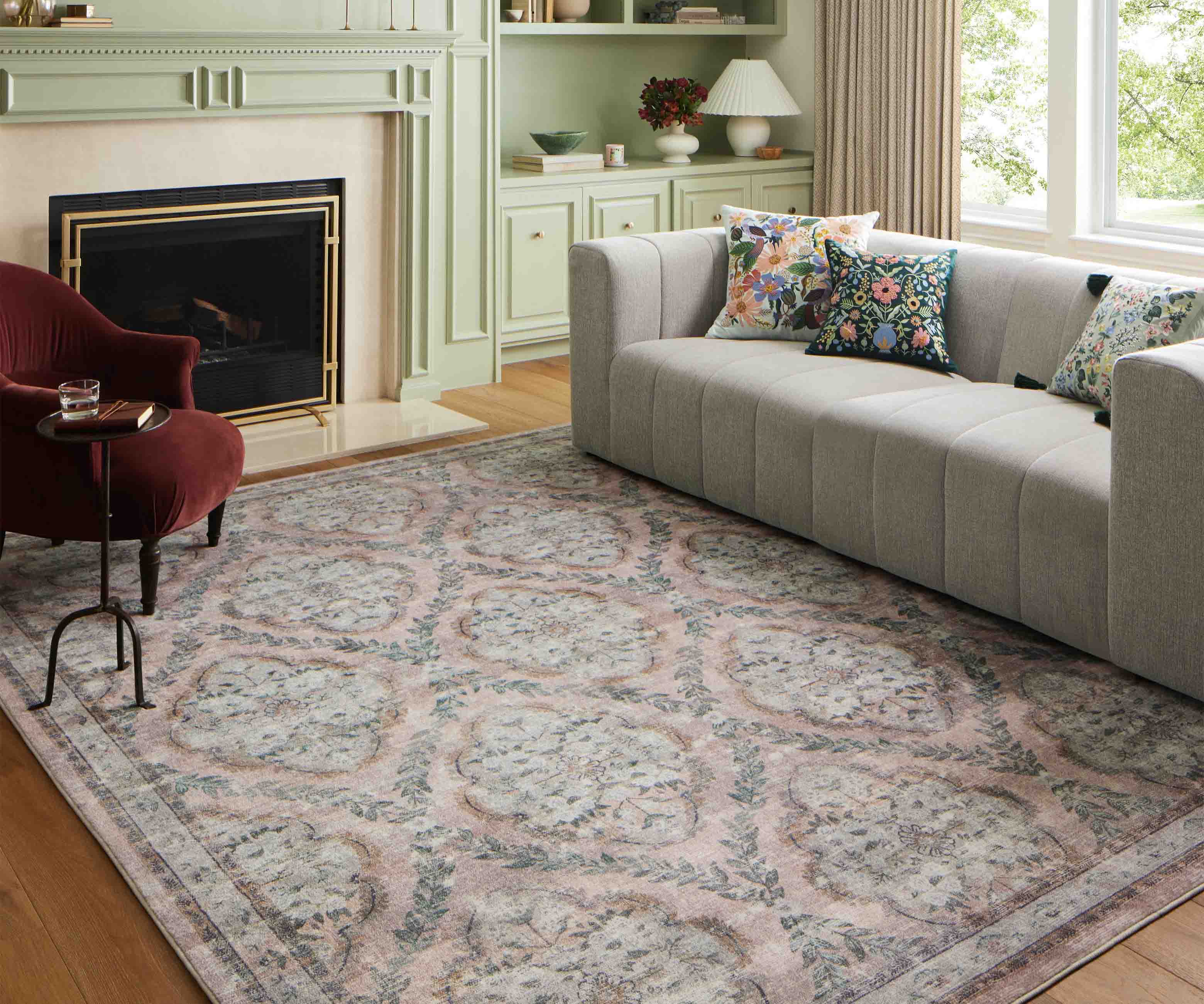 Courtyard Chateau Printed Rug - Blush - Image 4