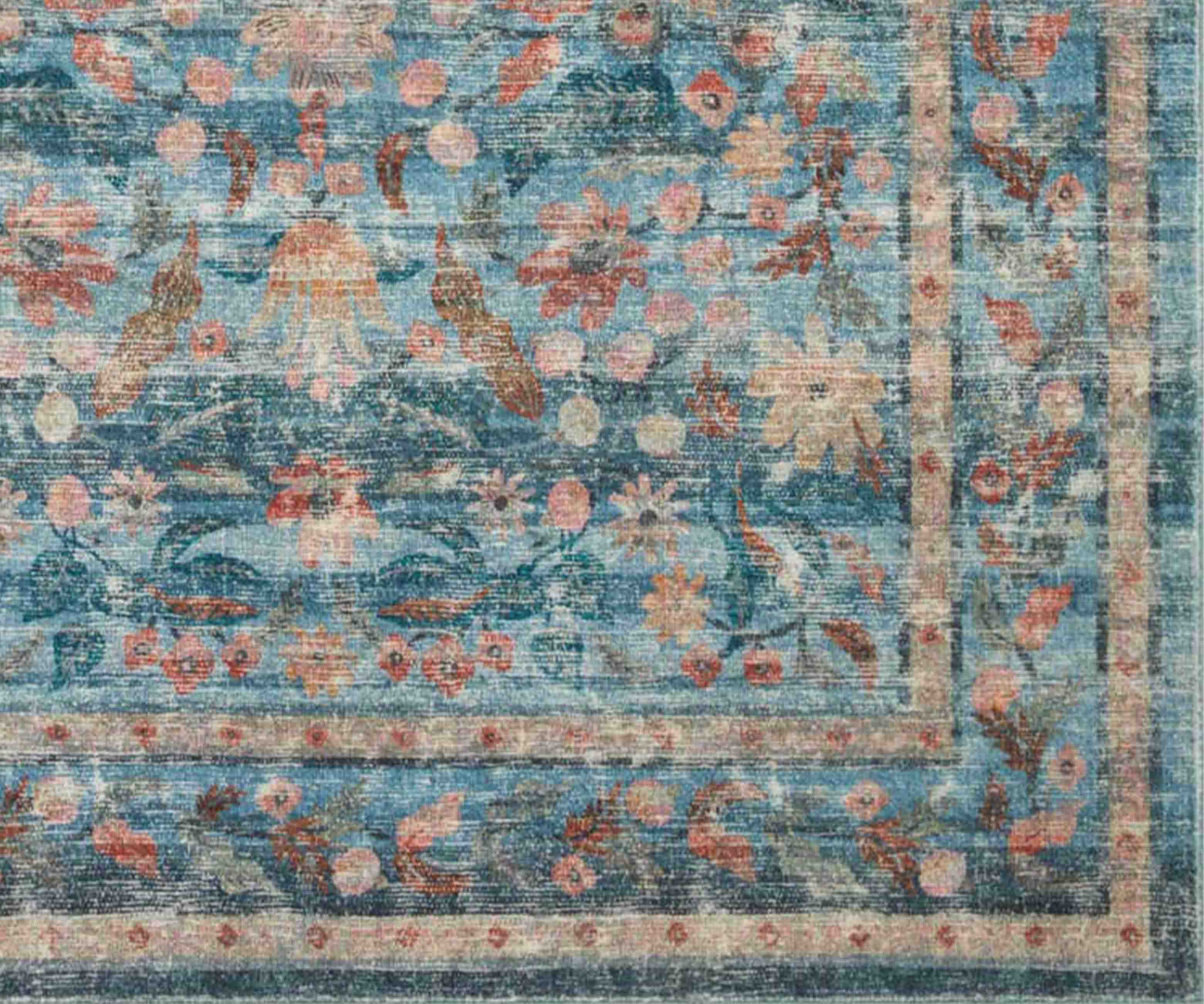 Courtyard Eve Printed Rug - Blue - Image 3