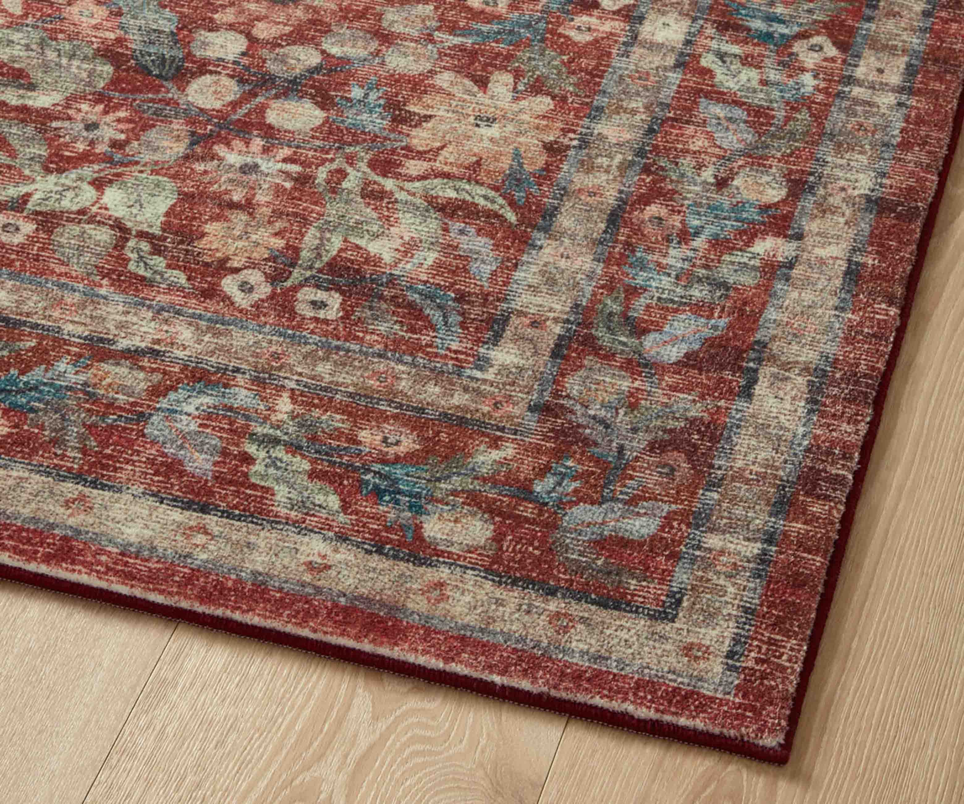 Courtyard Eve Printed Rug - Crimson - Image 4