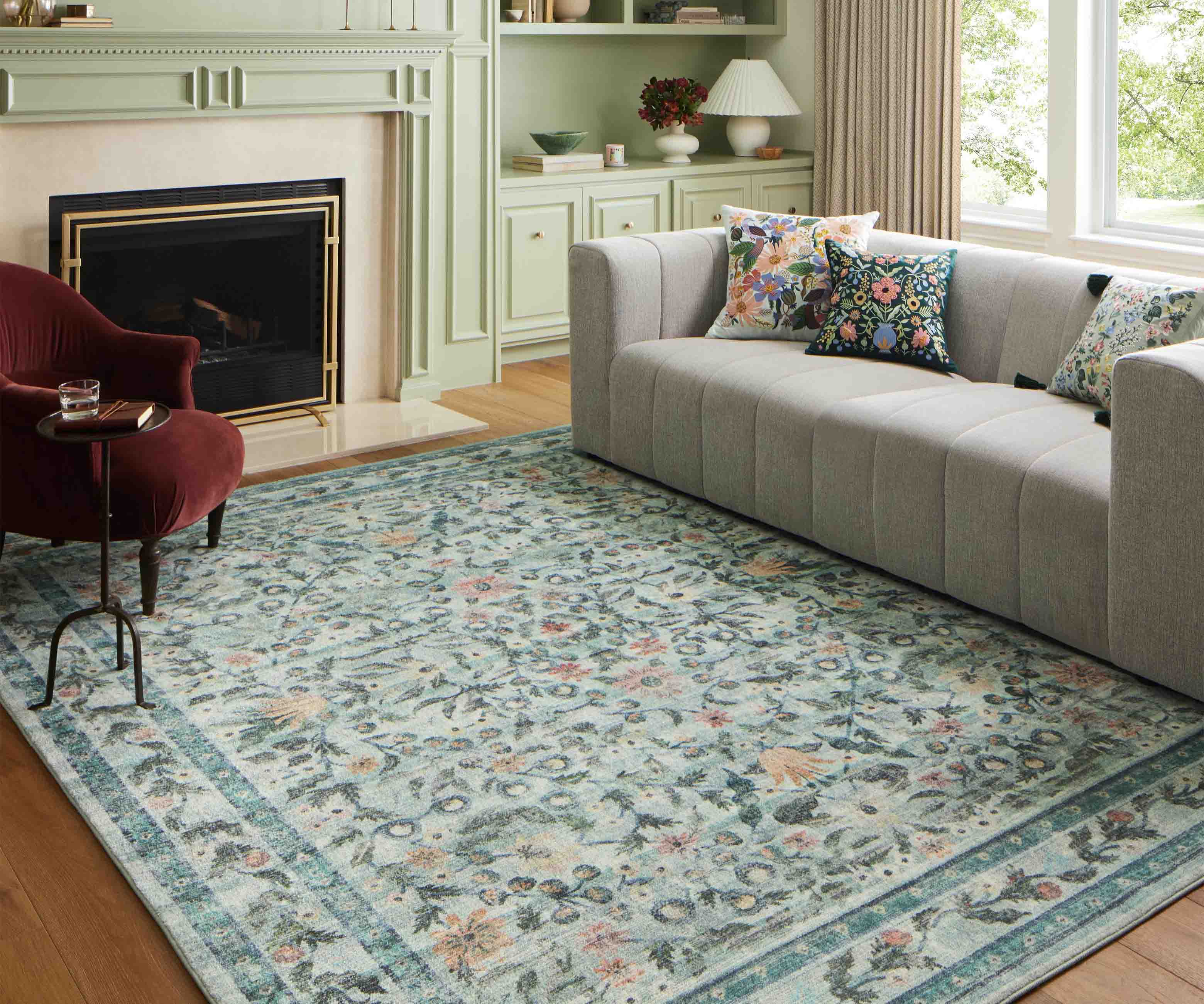 Courtyard Eve Printed Rug - Sage - Image 4