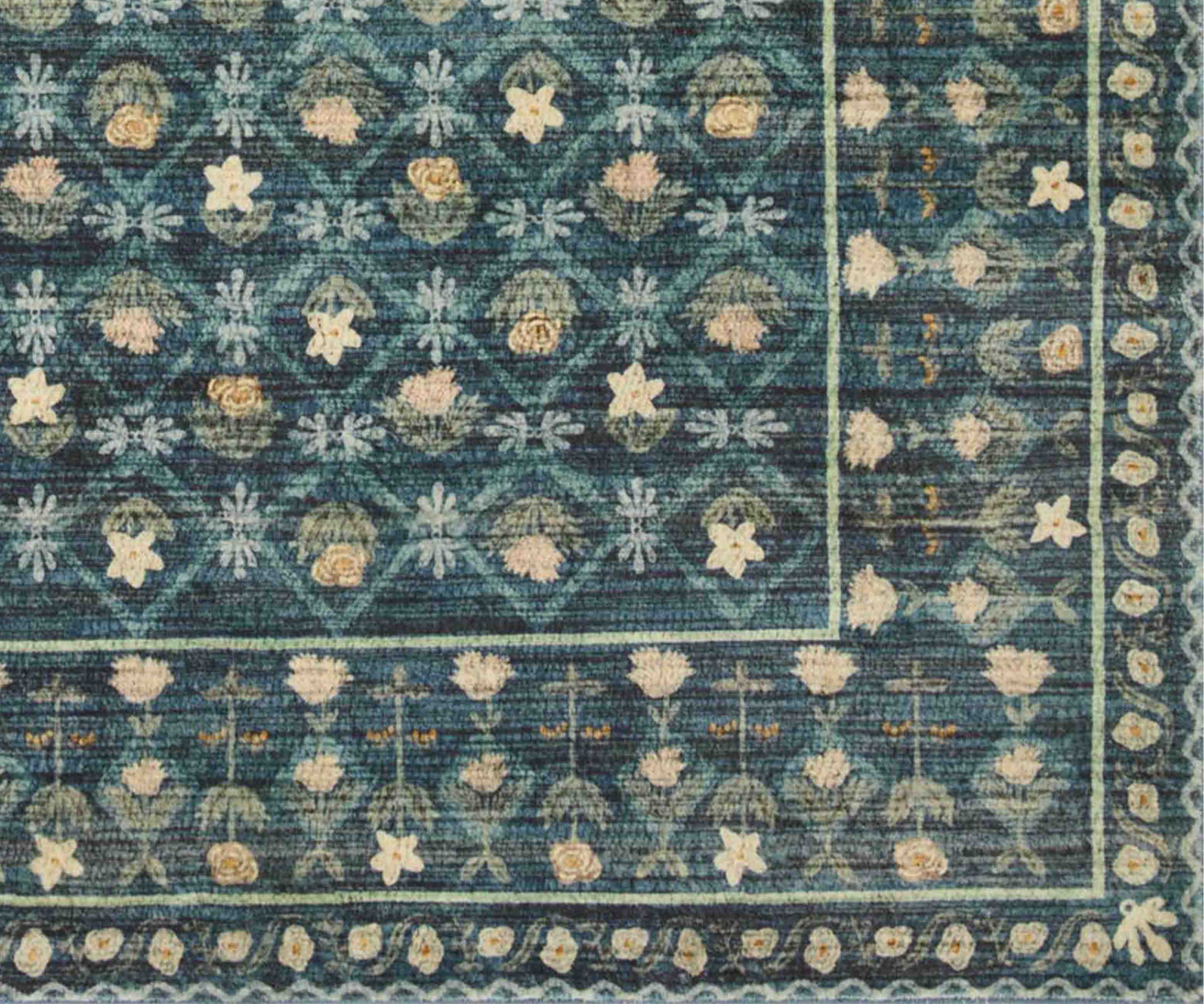 Eden Lattice Power Loomed Rug - Indigo - Image 4
