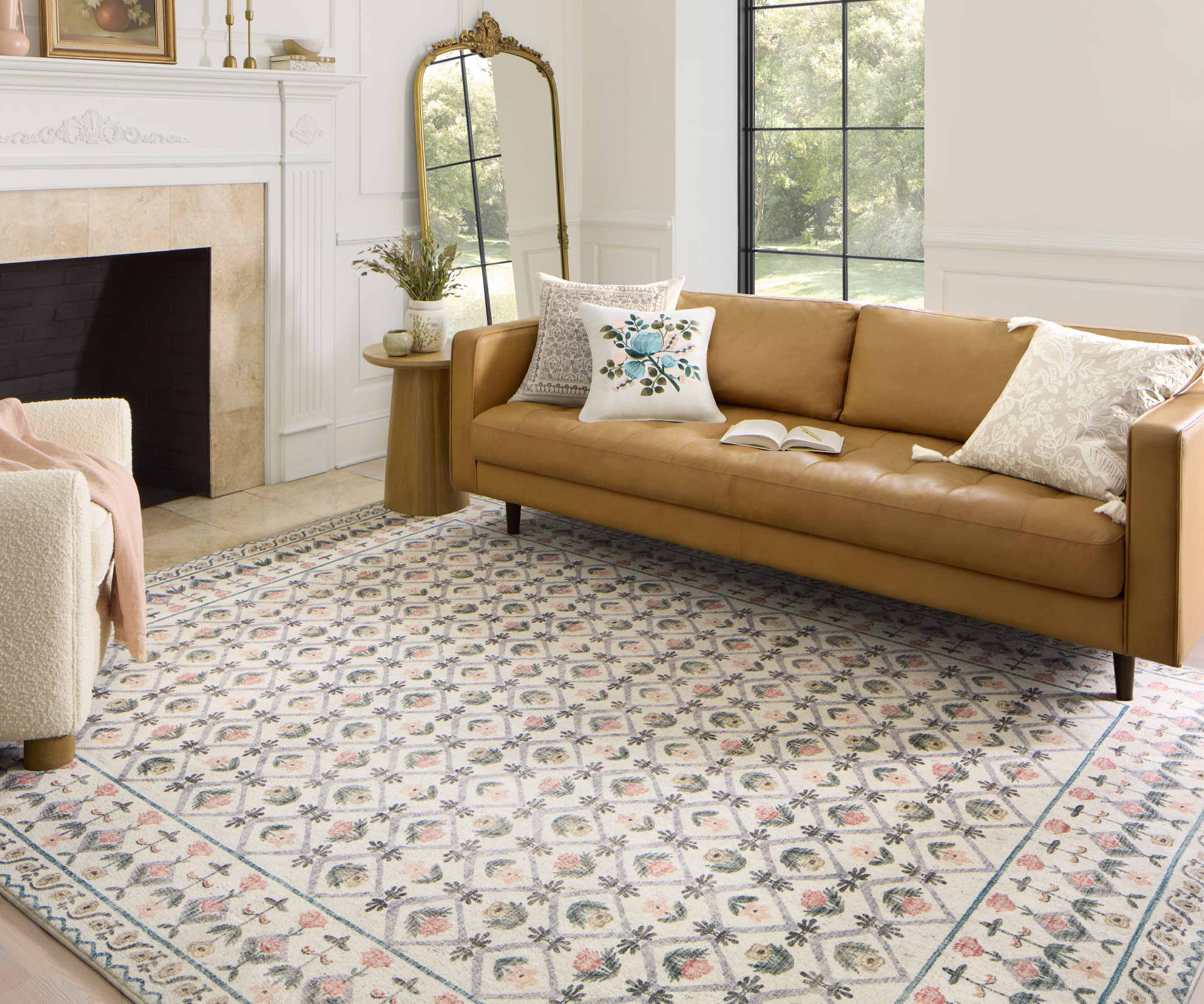 Eden Lattice Power Loomed Rug - Ivory - Image 2