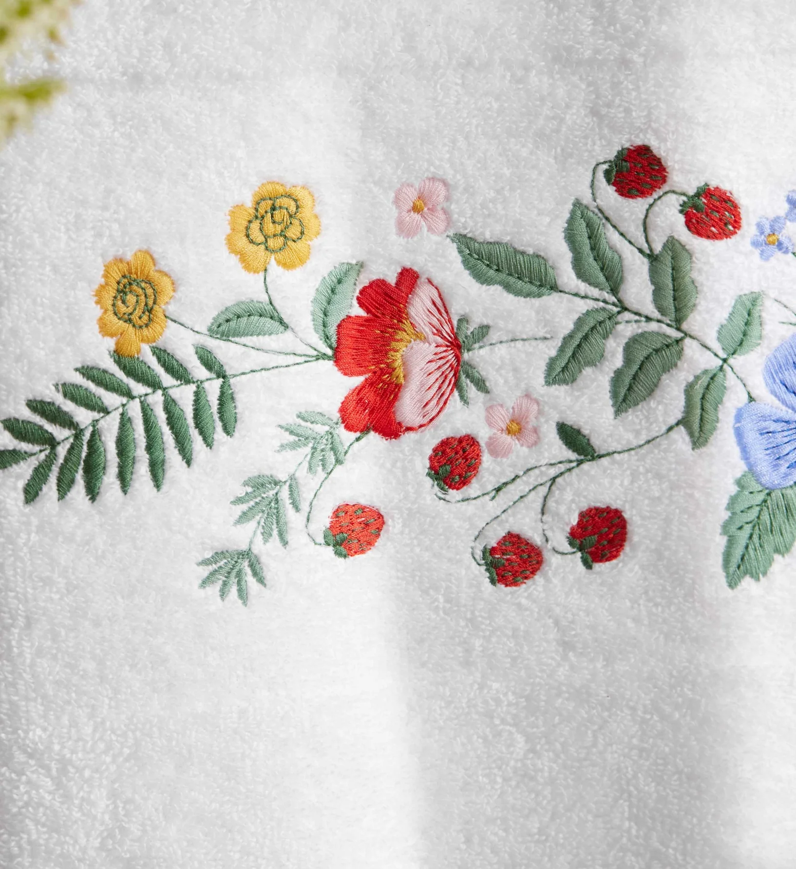 Embroidered Hand Towel - Strawberry Fields - Image 4