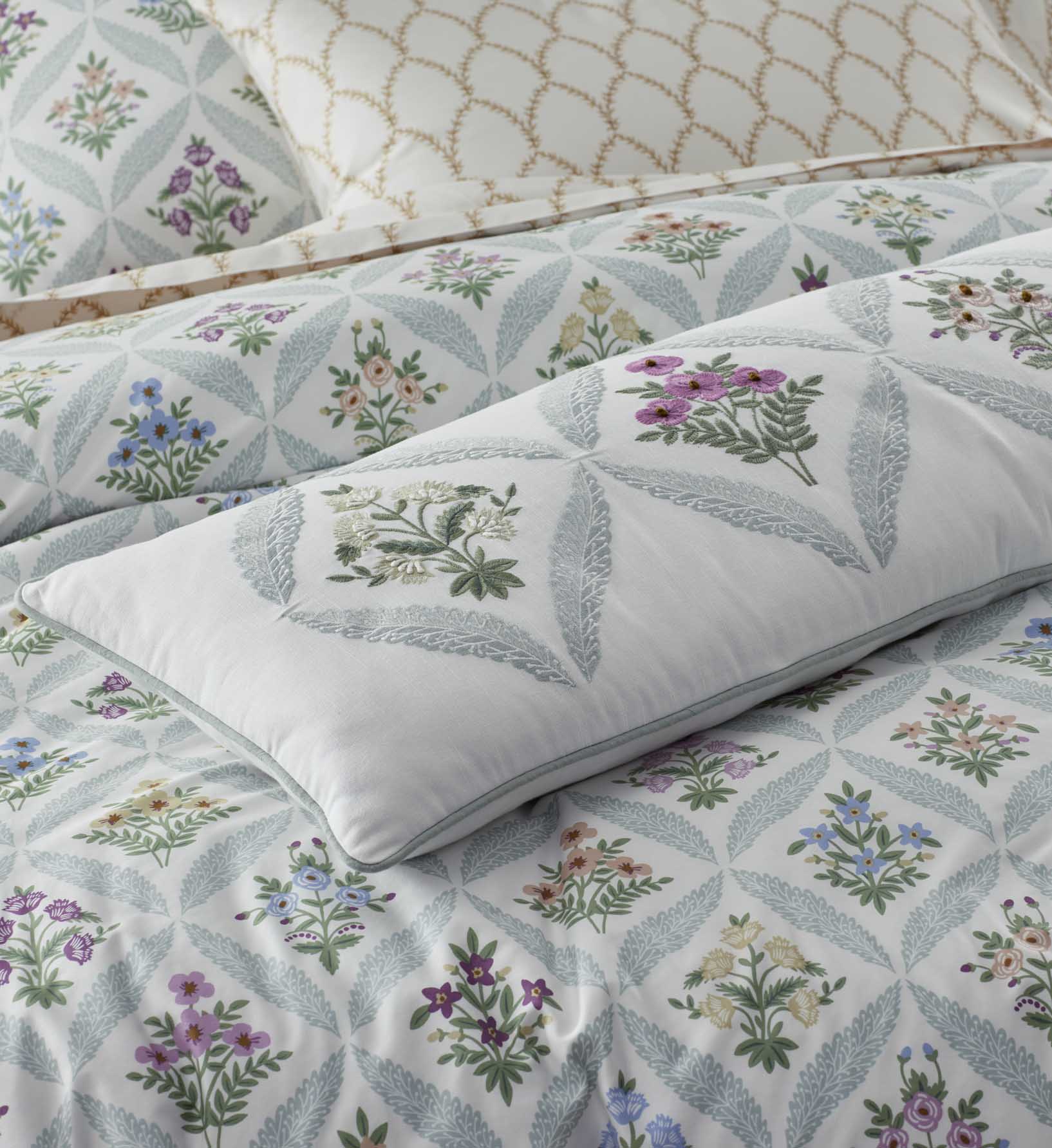 Embroidered Lumbar Pillow Cover - Estee Garden - Image 2