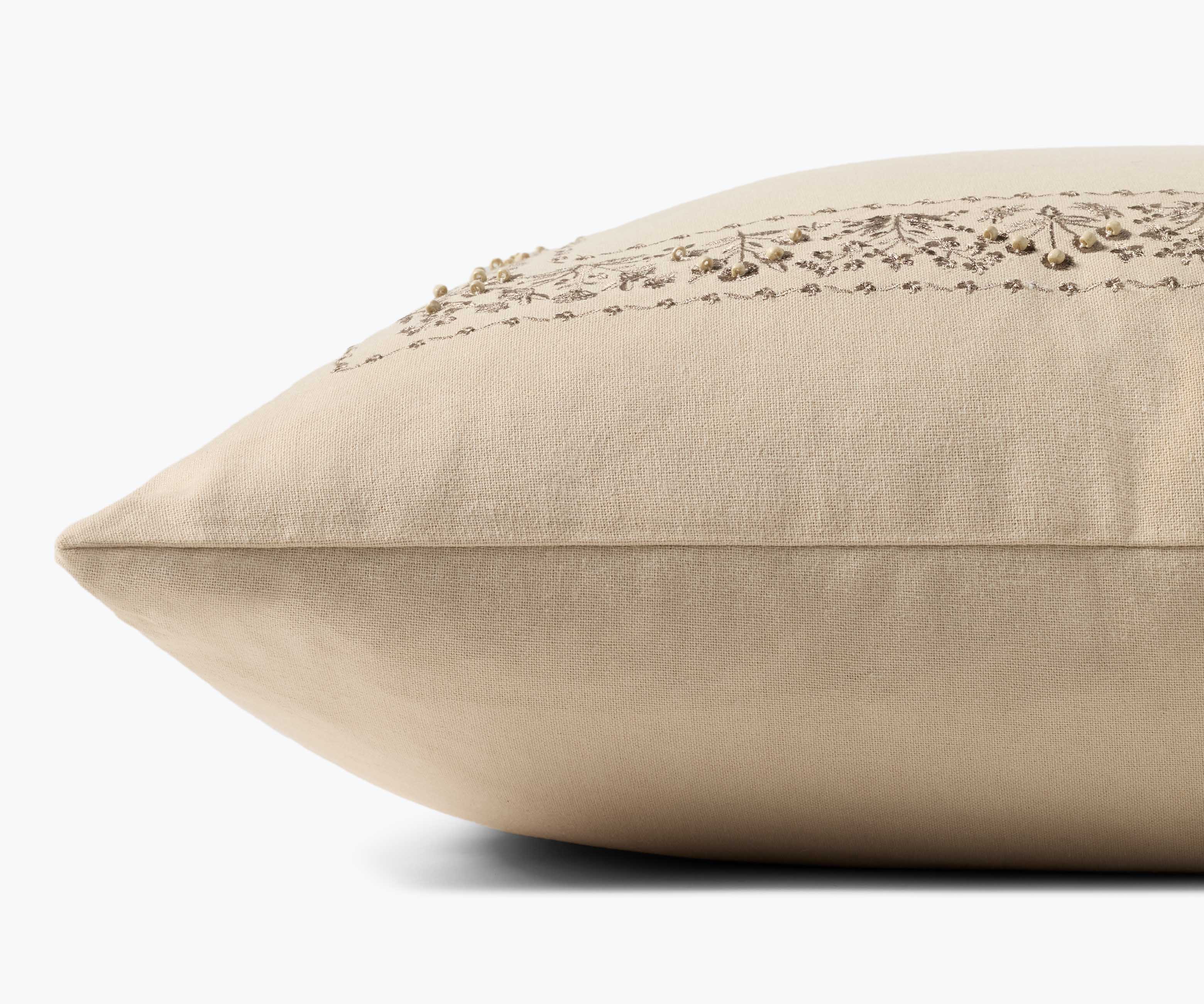 Estee Border Embroidered Pillow - Cream - Image 2