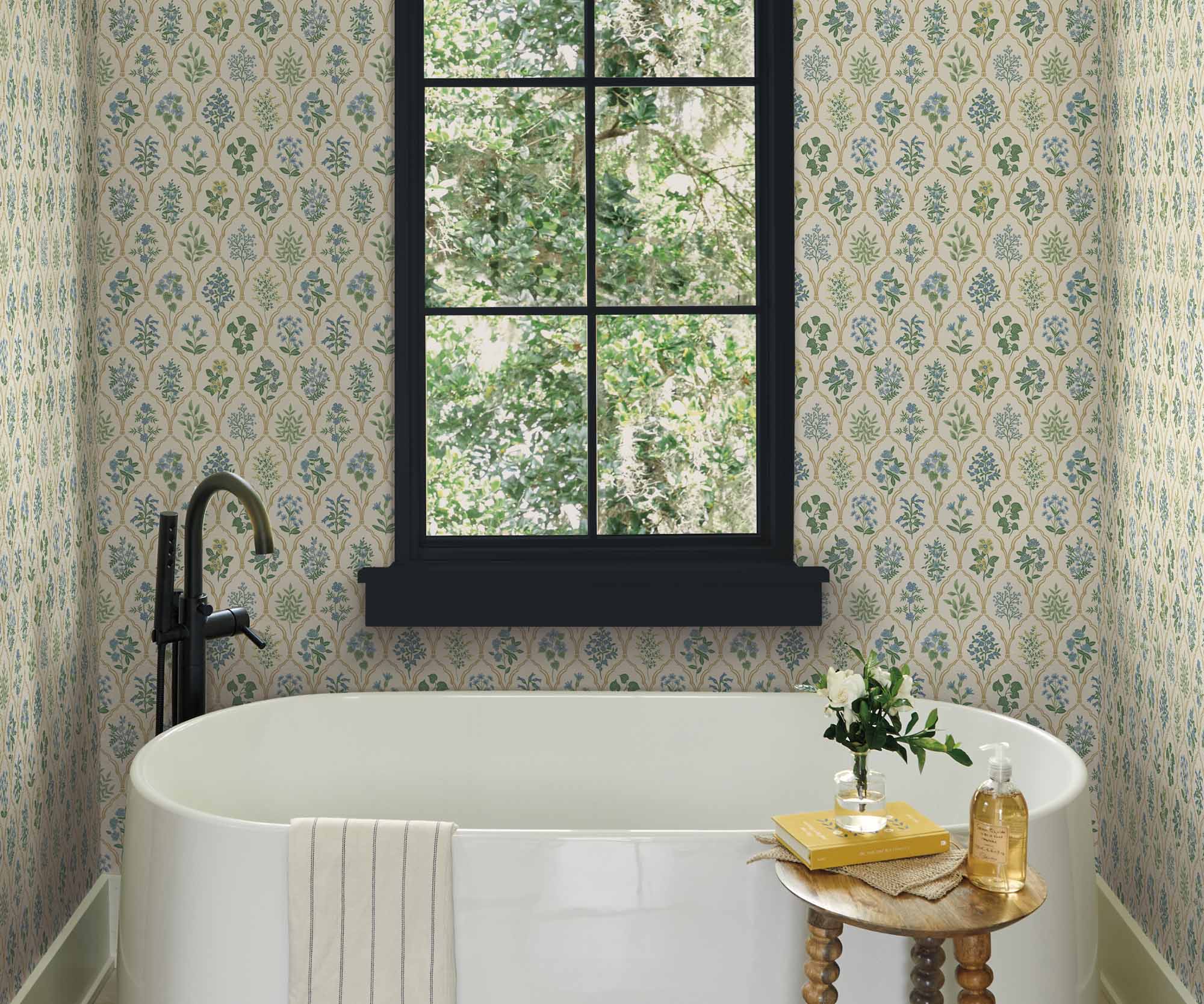 Hawthorne Wallpaper - Blue & Green - Image 2