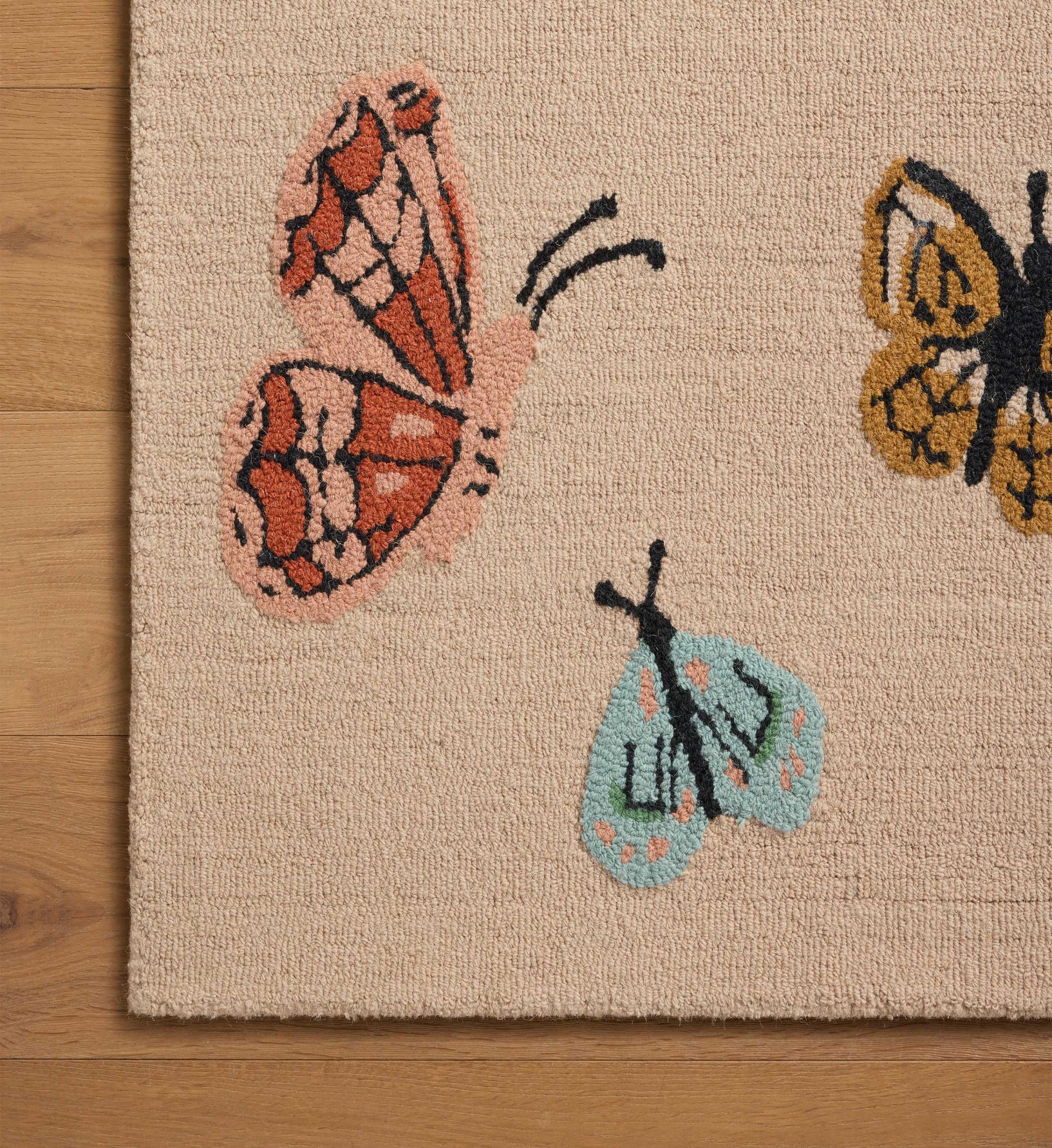 Highgrove Butterfly House Wool Hooked Rug - Blush - Image 3
