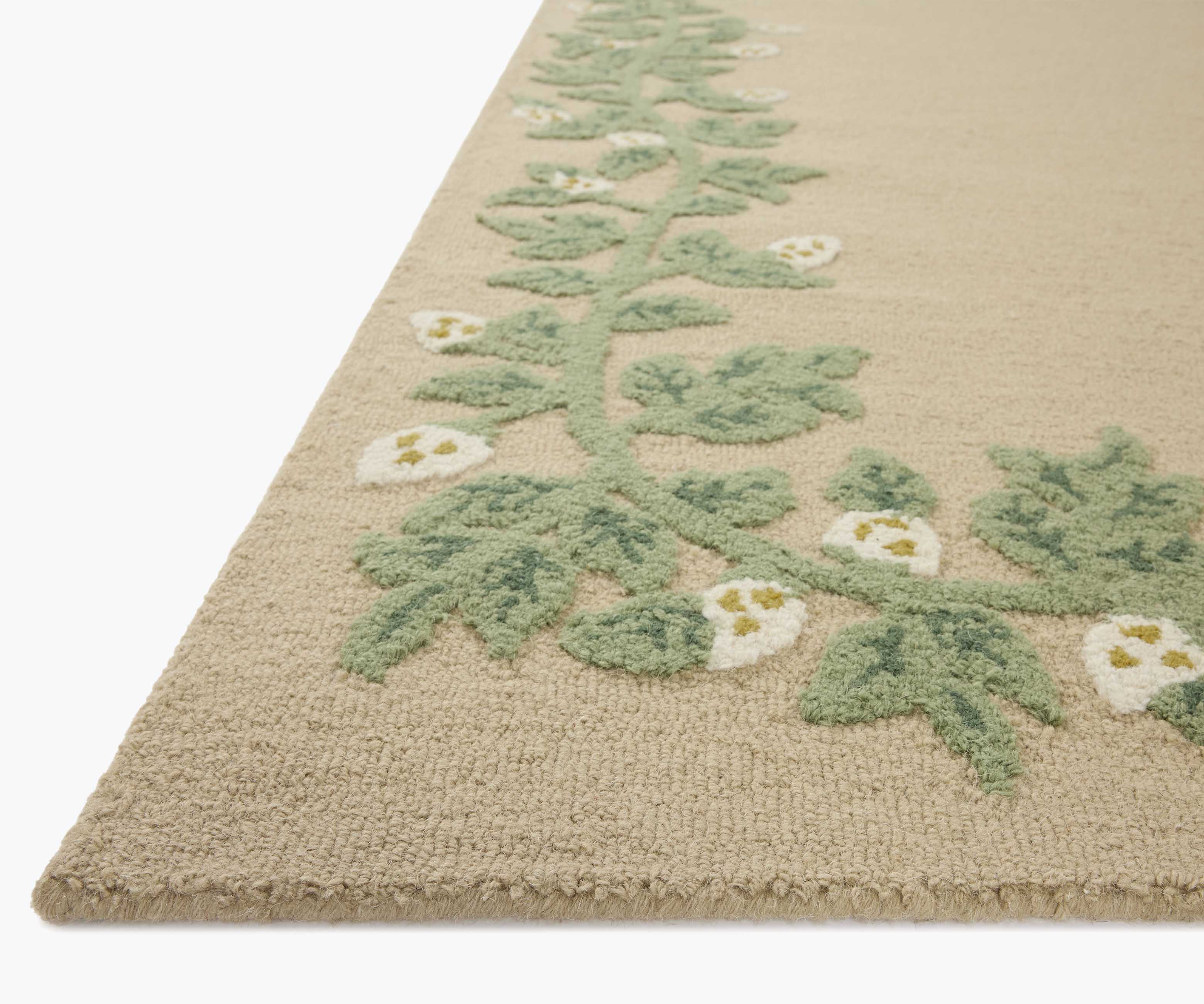 Highgrove Climbing Vines Wool Hooked Rug - Cream - Image 2