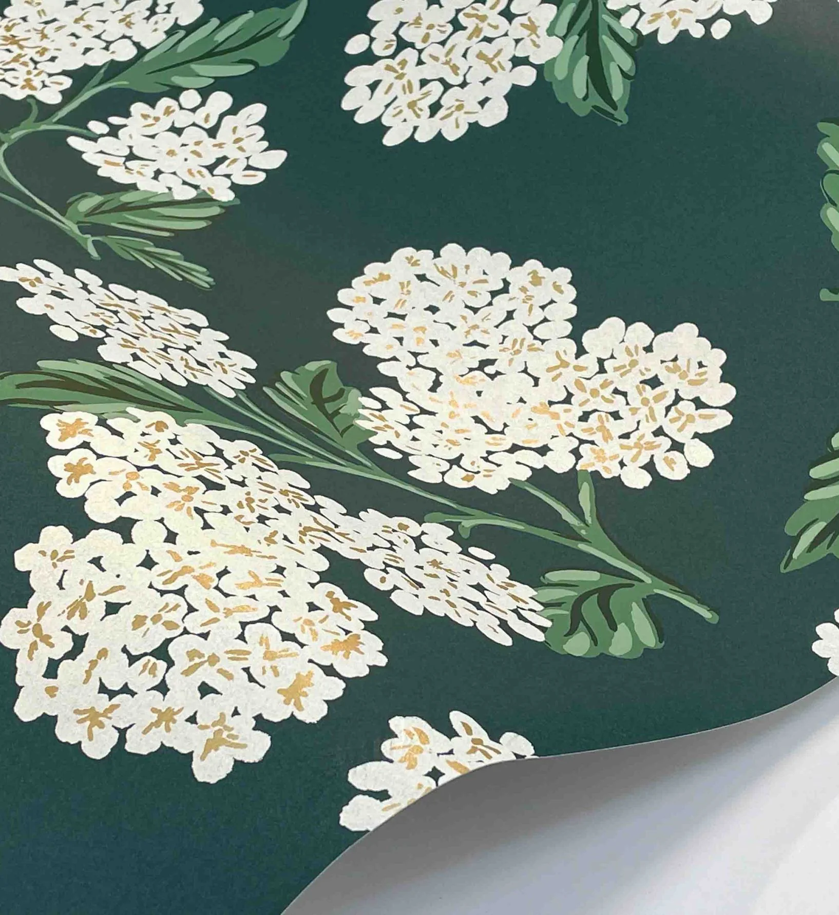 Hydrangea Wallpaper - Teal - Image 4