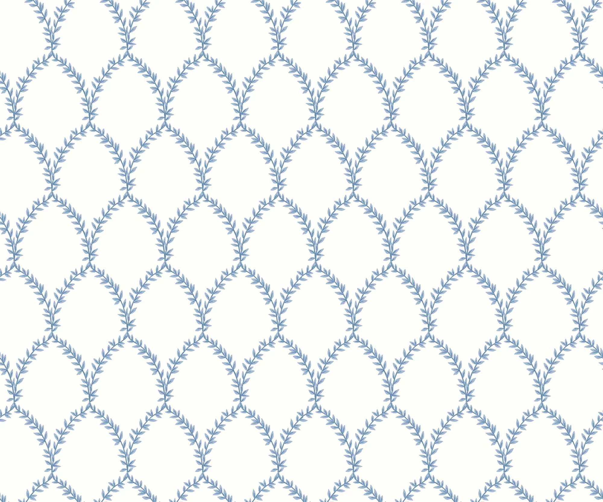 Laurel Wallpaper - Blue & White - Image 2