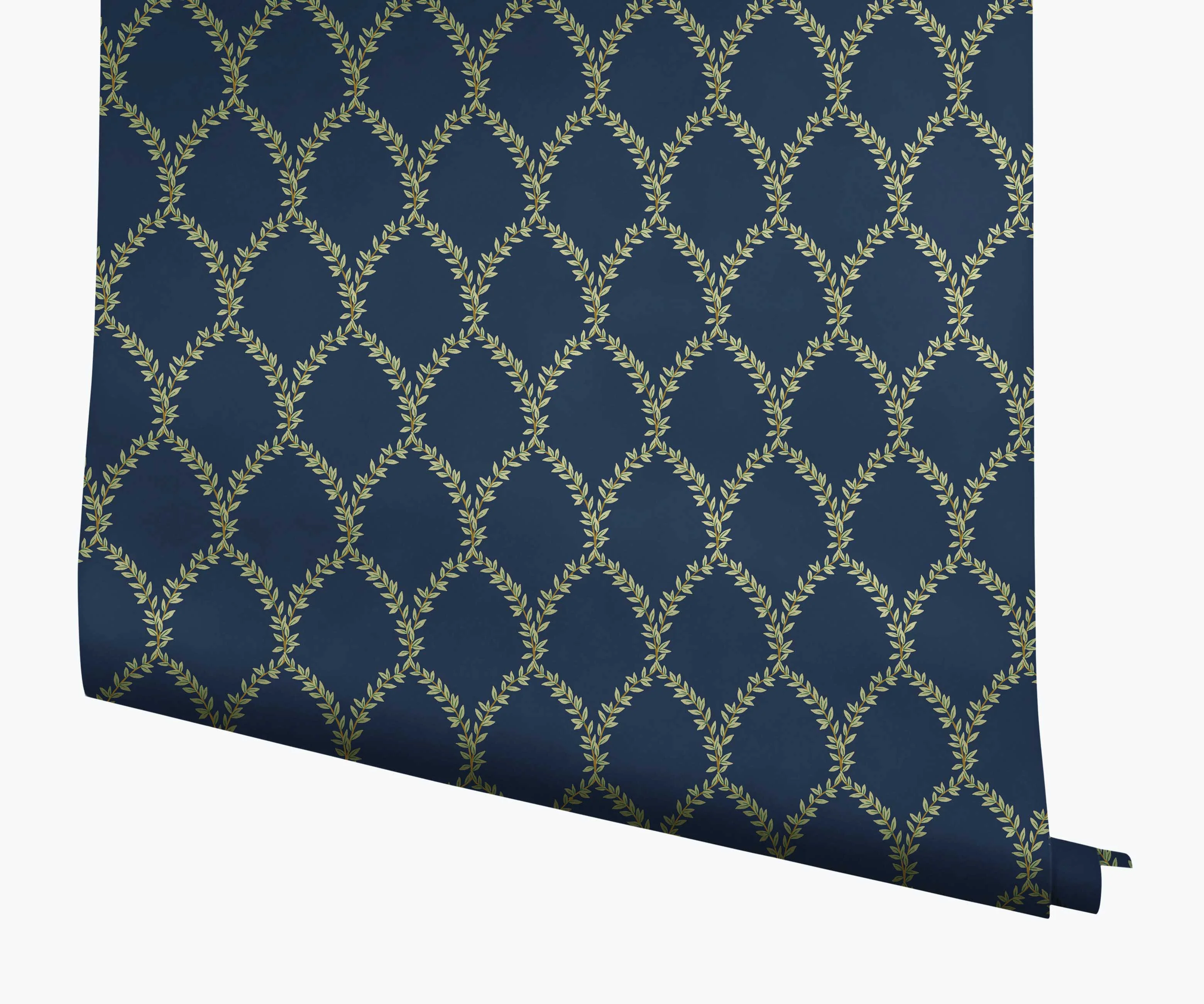 Laurel Wallpaper - Navy
