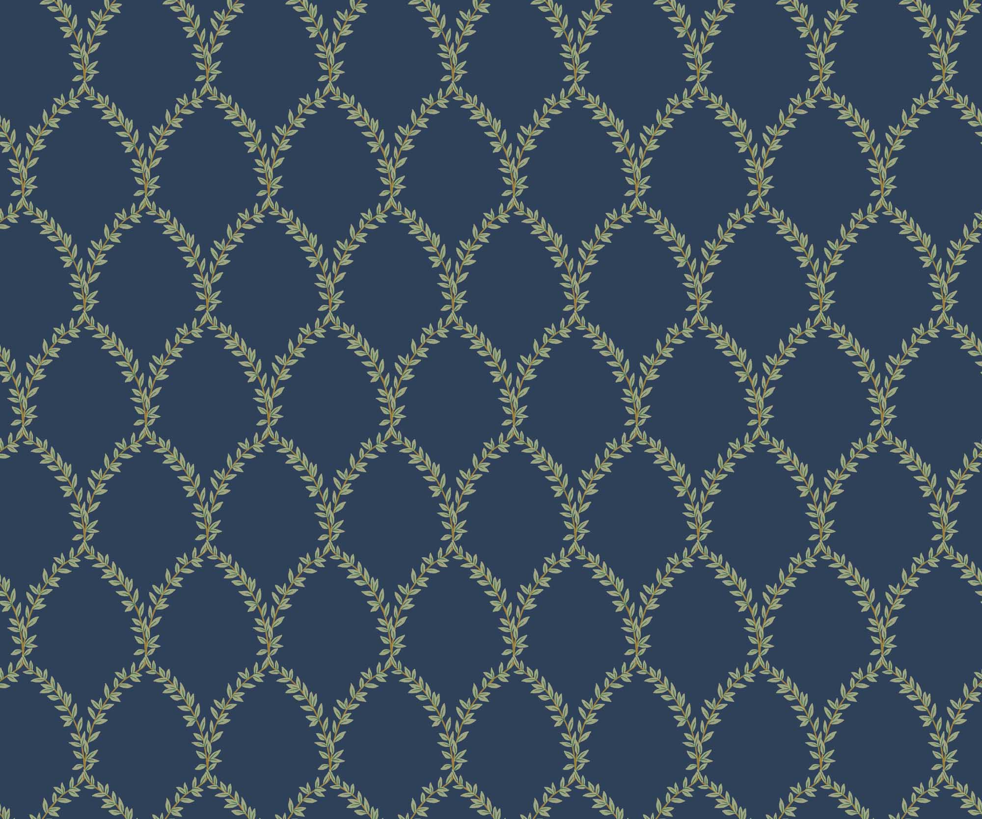 Laurel Wallpaper - Navy - Image 2