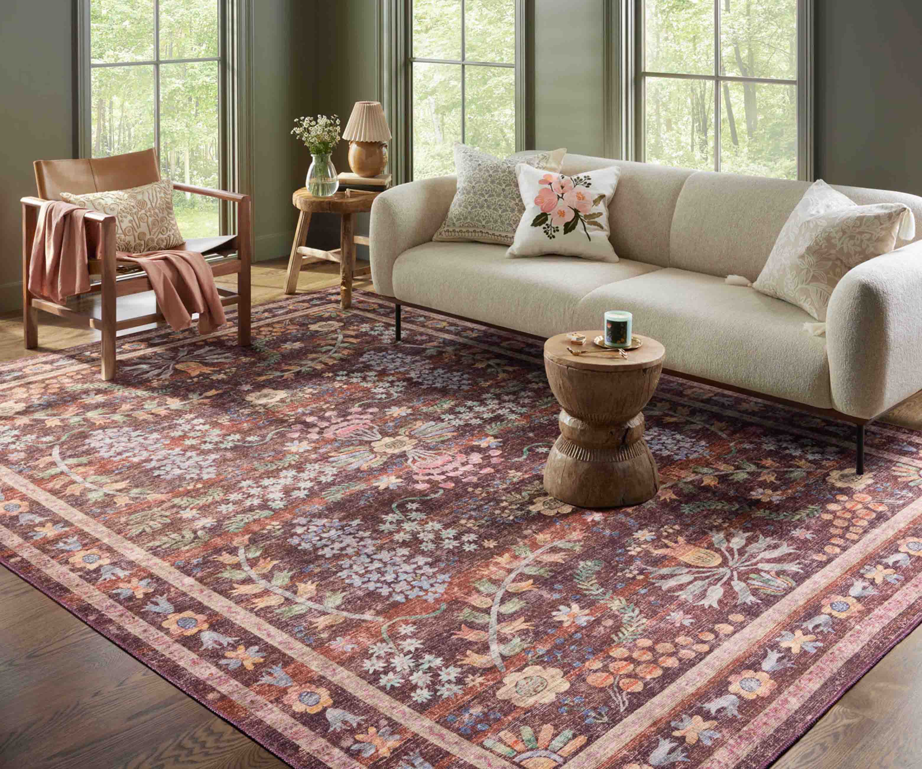 Maison Frances Power Loomed Rug - Burgundy - Image 2