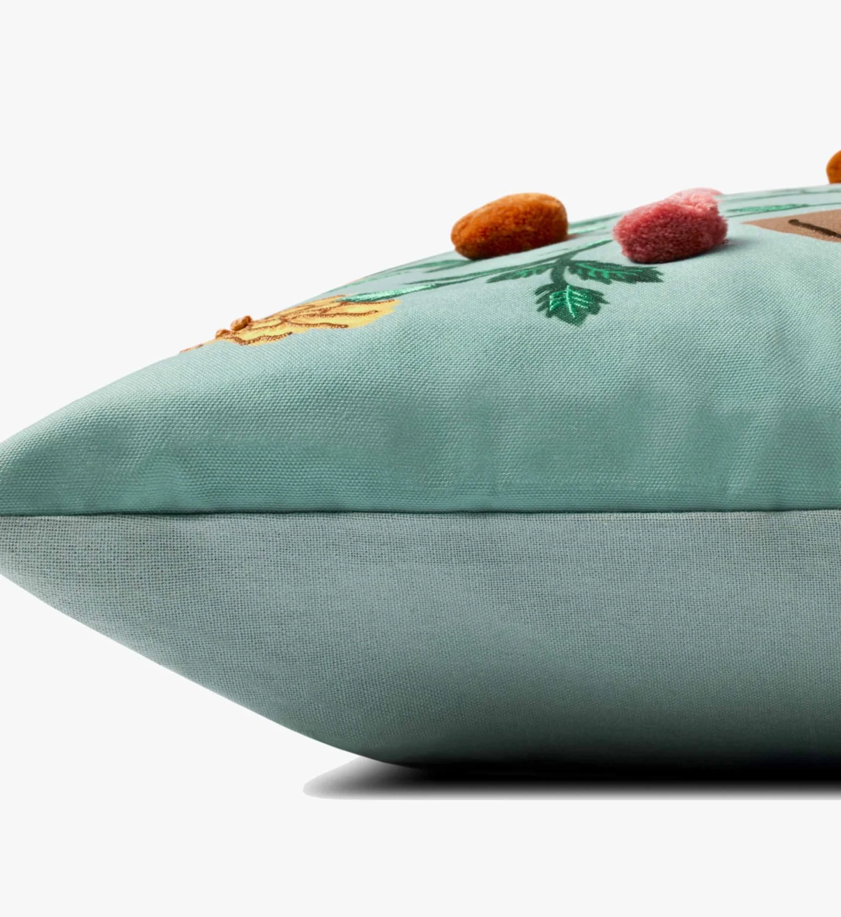 Marisol Embroidered Pillow - Light Green - Image 2