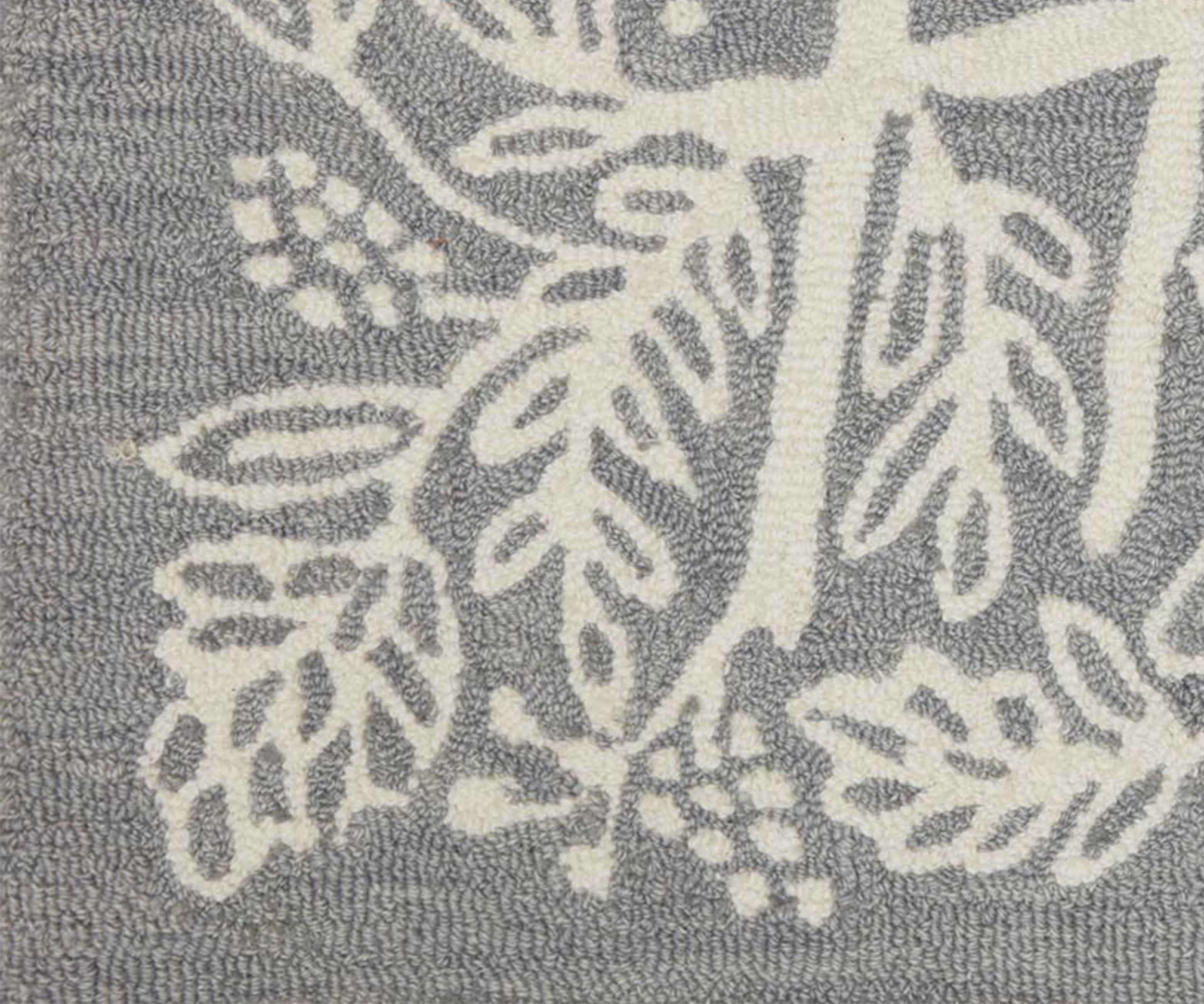 Minnie Hello Wool-Hooked Rug - Grey - Image 2