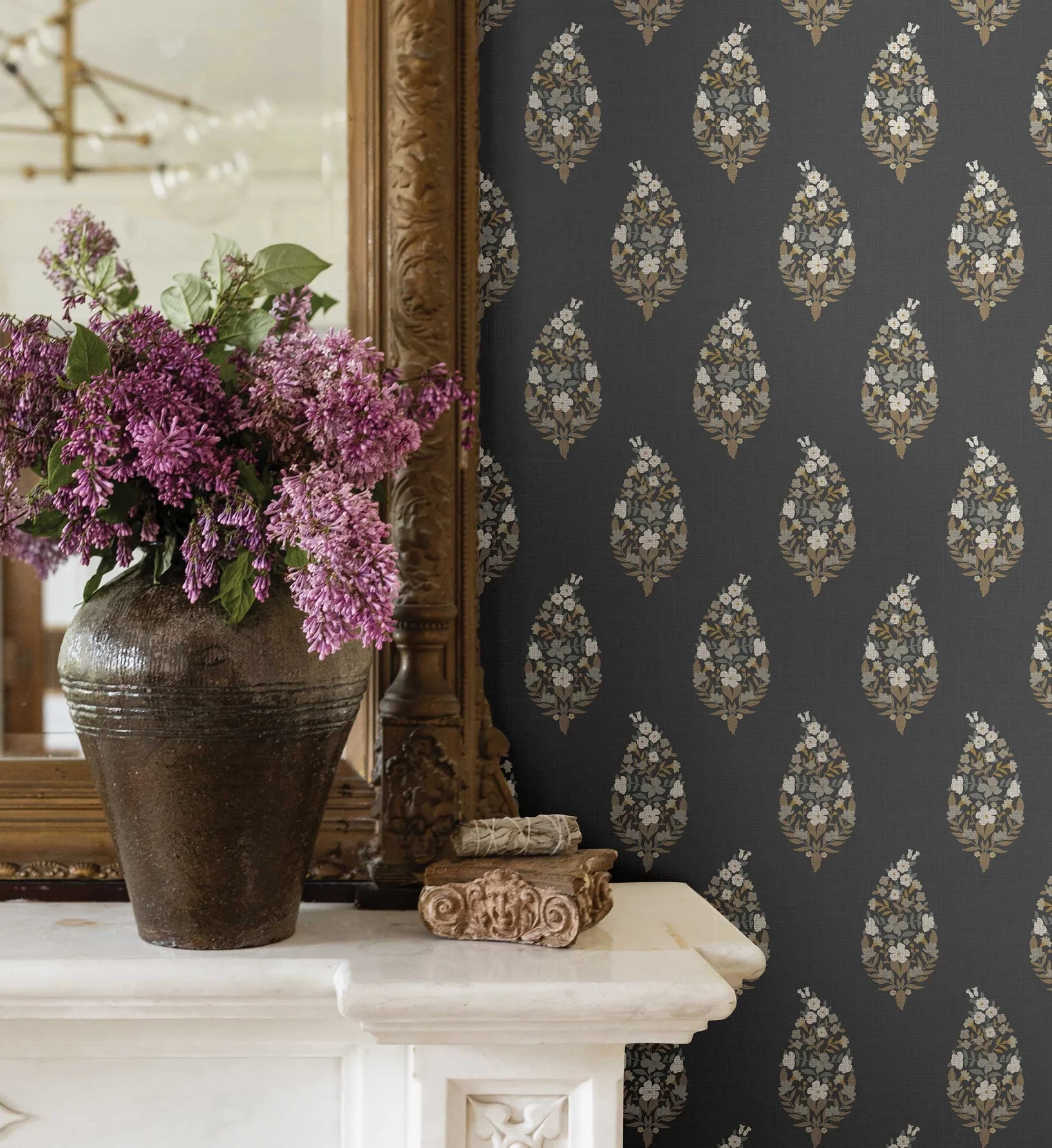Paisley Wallpaper - Black - Image 4