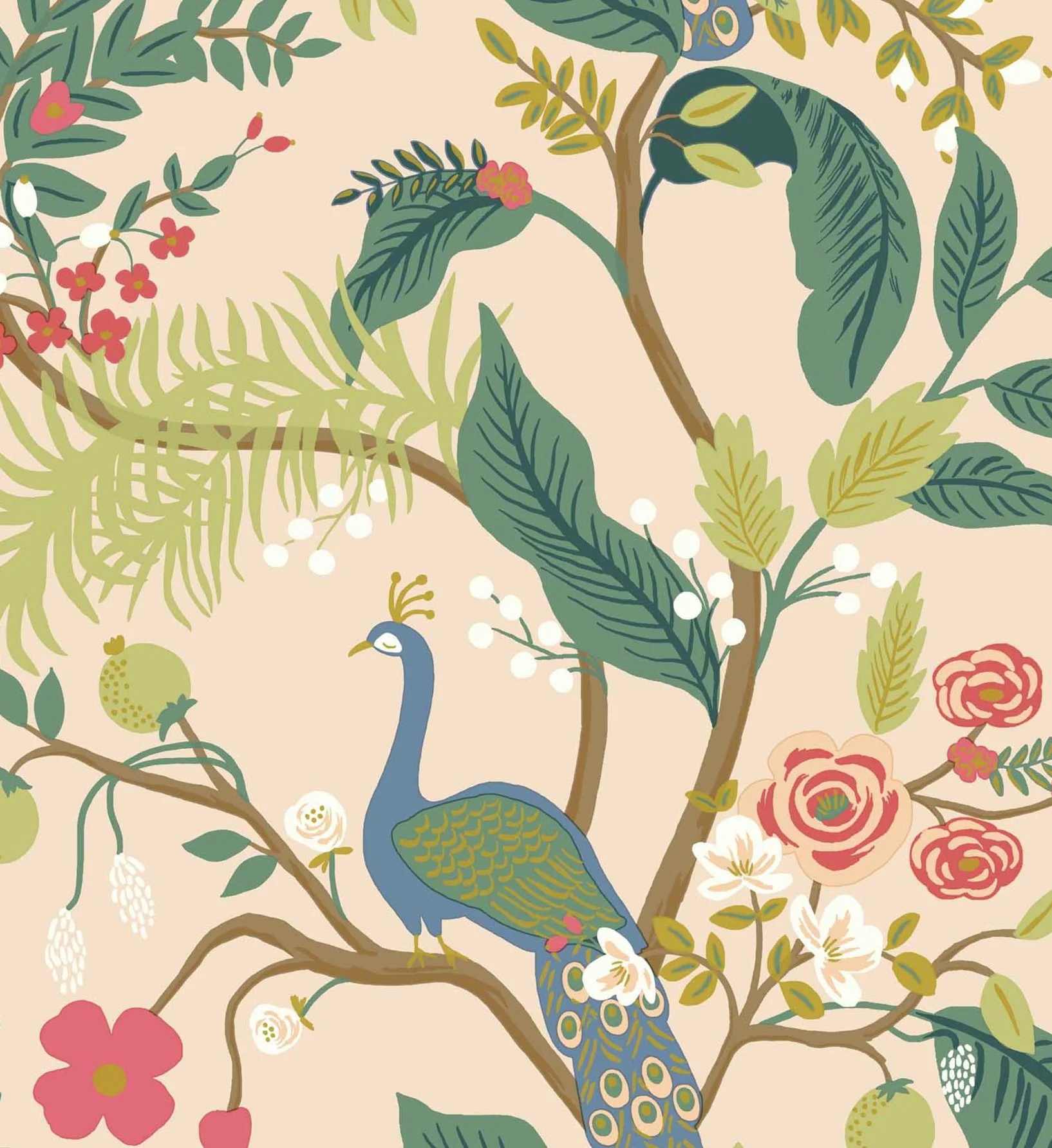 Peacock Wallpaper - Blush - Image 2