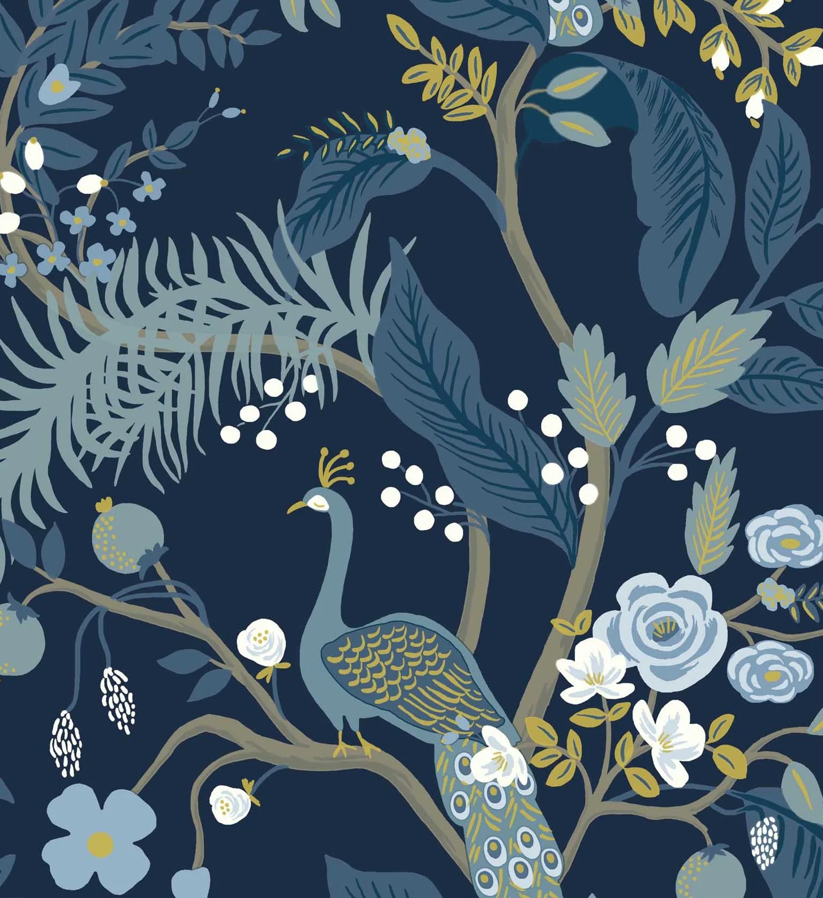 Peacock Wallpaper - Navy - Image 3