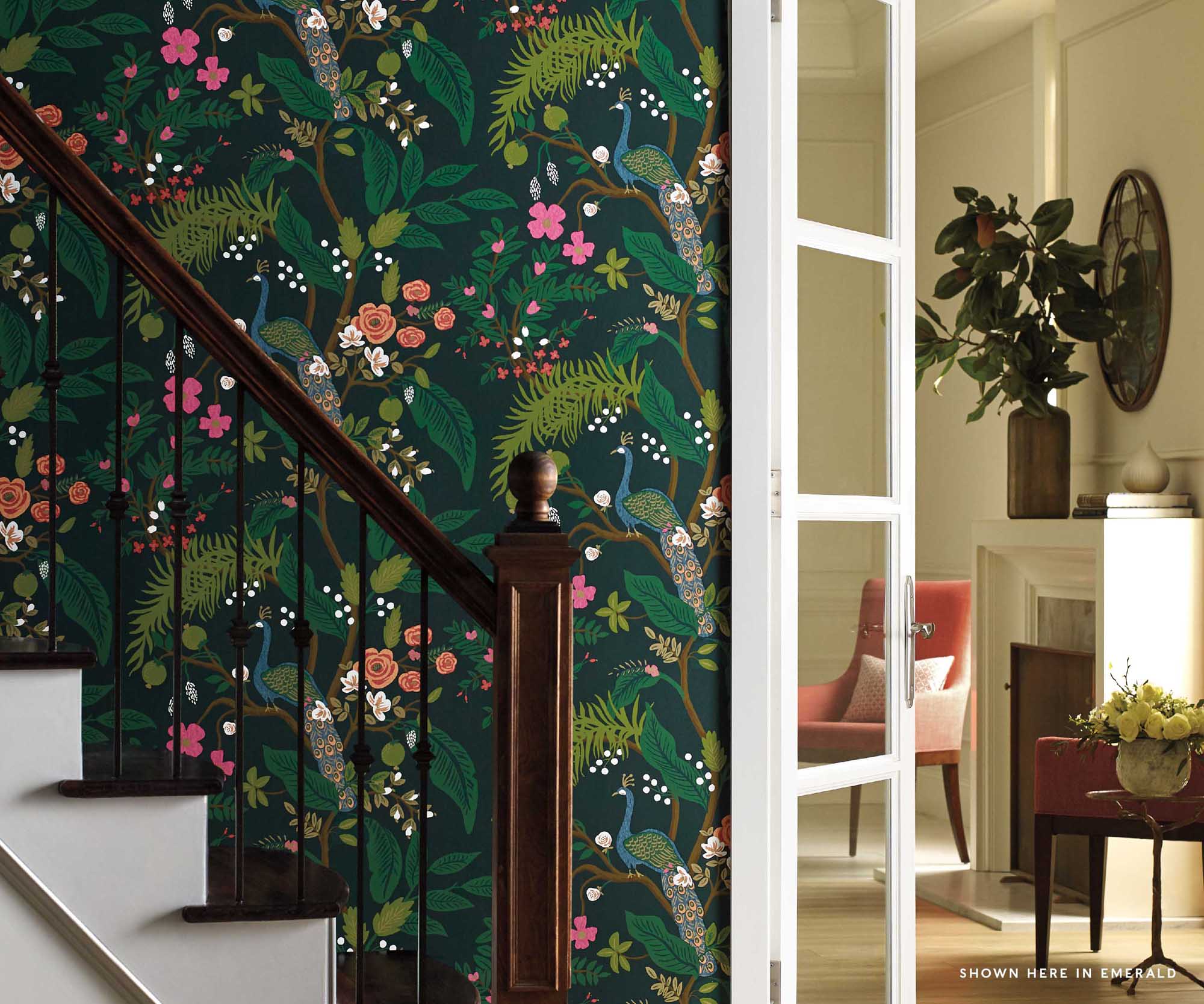 Peacock Wallpaper Sample - Blush - Image 3