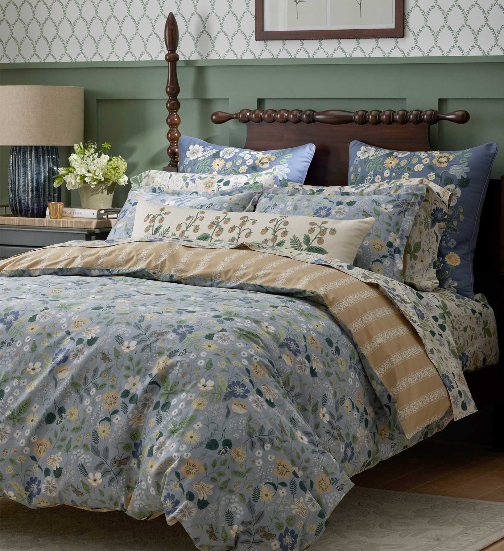 Percale Duvet Cover - Strawberry Fields Slate - Image 2