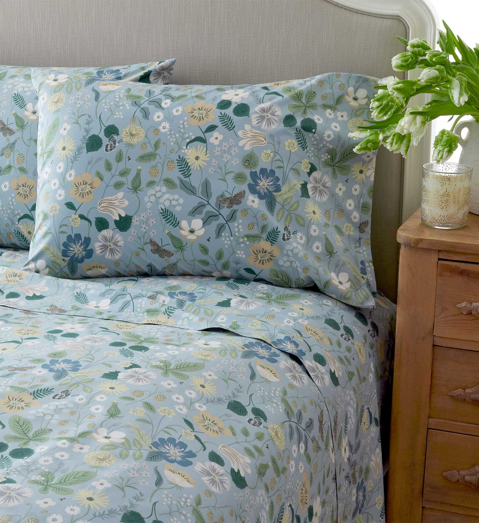 Percale Pillowcases - Strawberry Fields Slate - Image 4