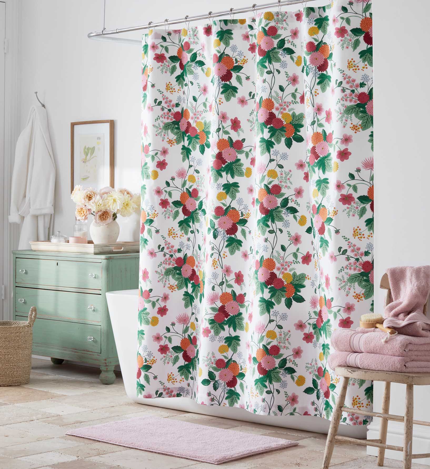 Percale Shower Curtain - Dahlia - Image 2