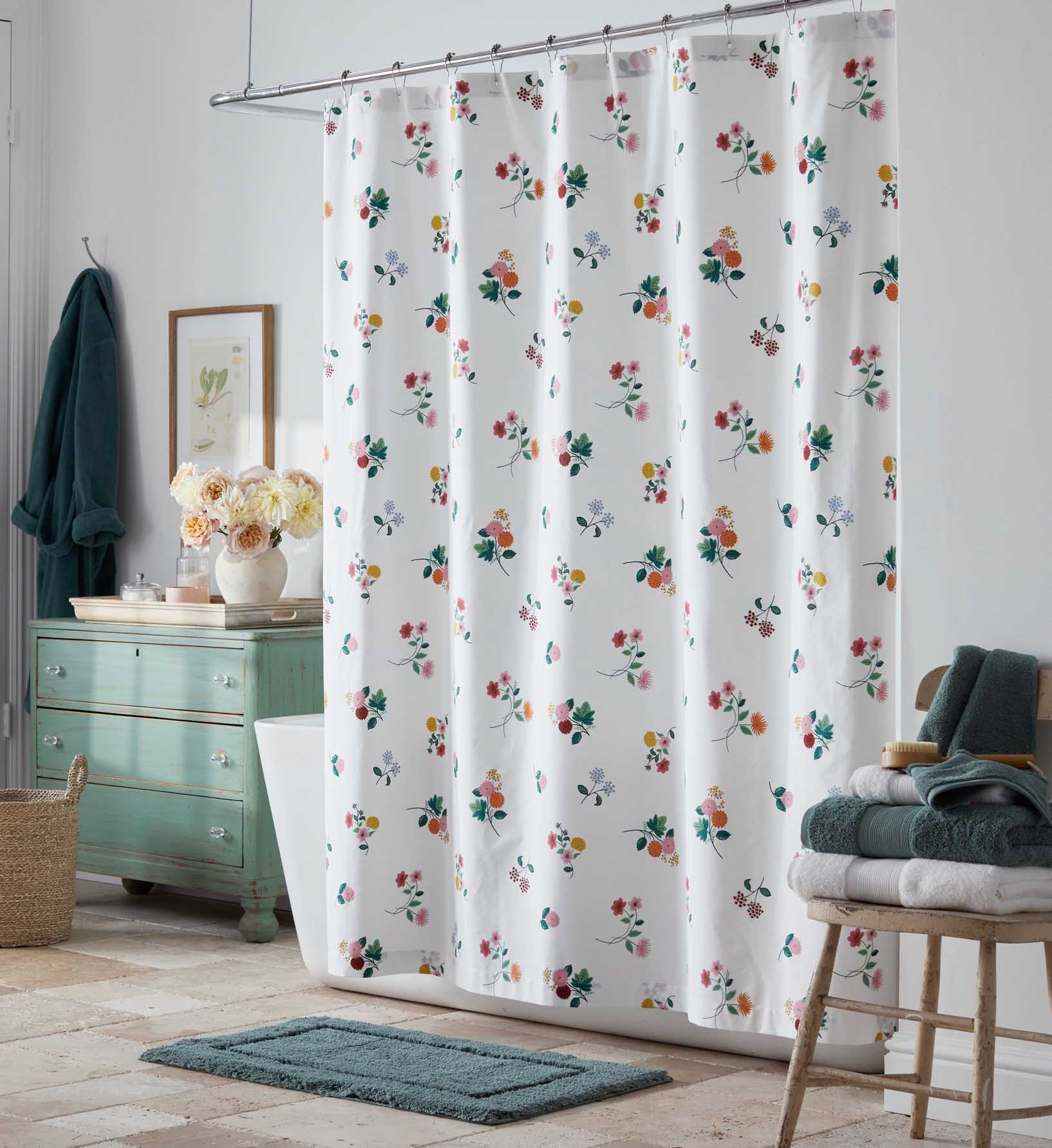 Percale Shower Curtain - Ditsy Dahlia - Image 2