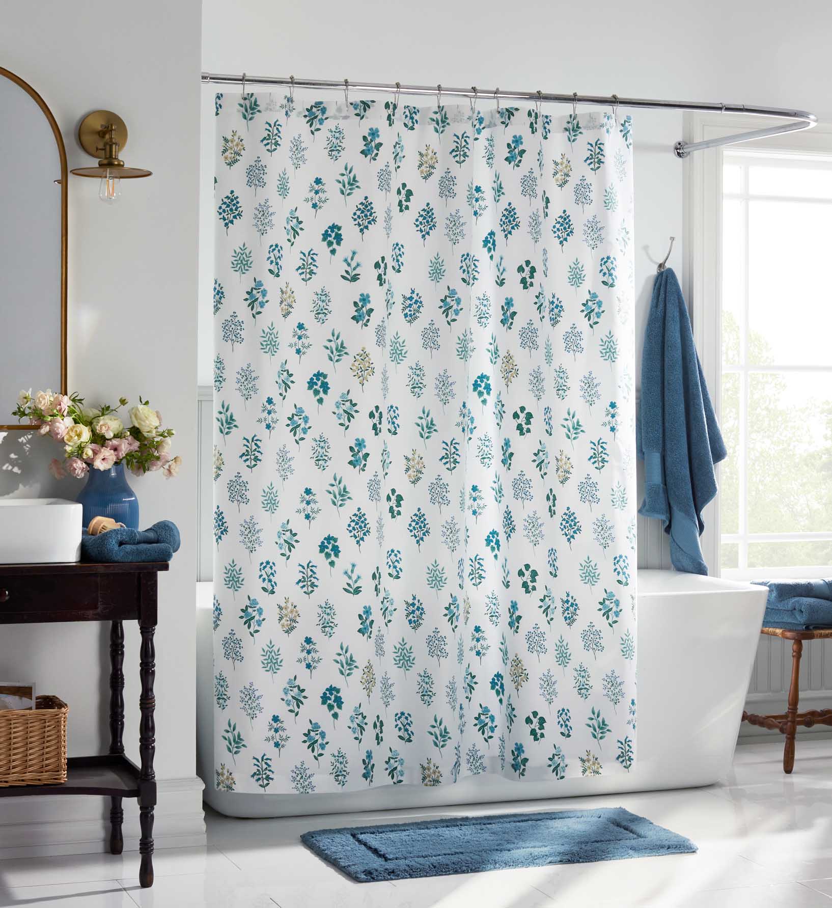 Percale Shower Curtain - Hawthorne Blue - Image 2