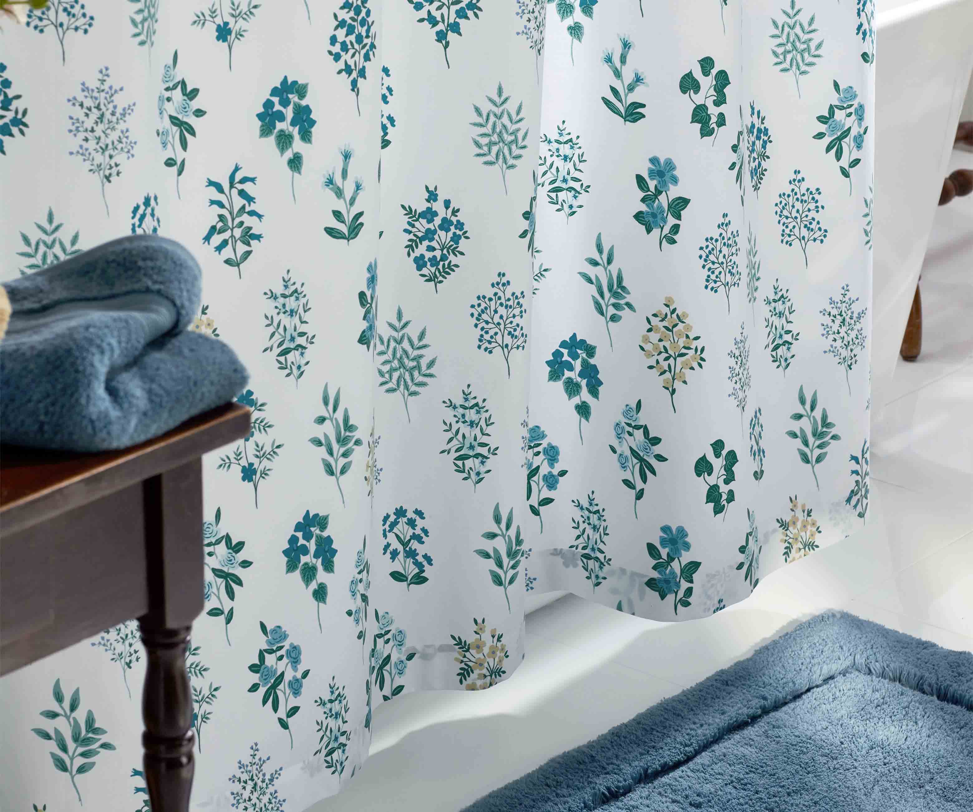 Percale Shower Curtain - Hawthorne Blue - Image 3