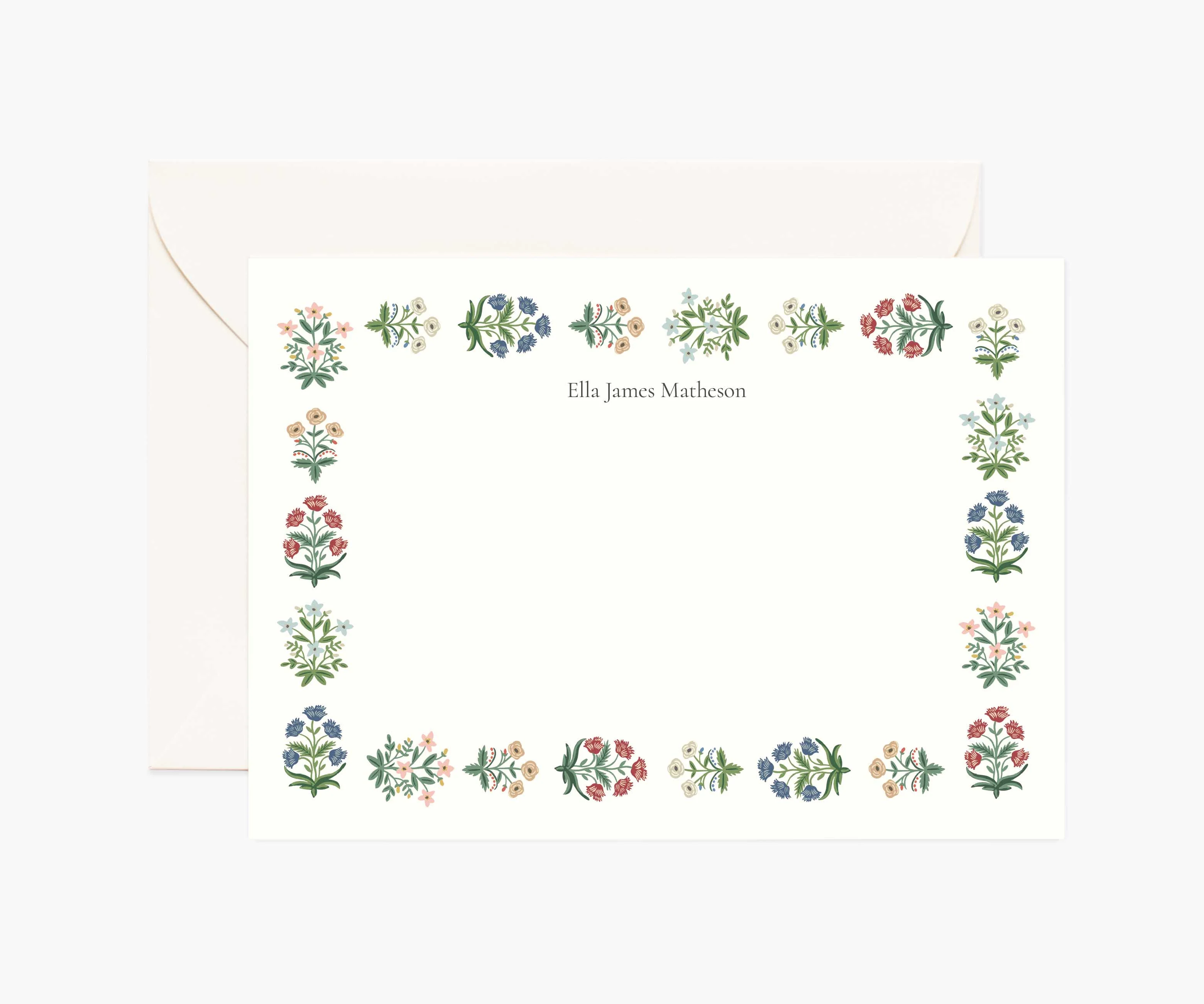 Floral Personalized Stationery - Mughal Rose