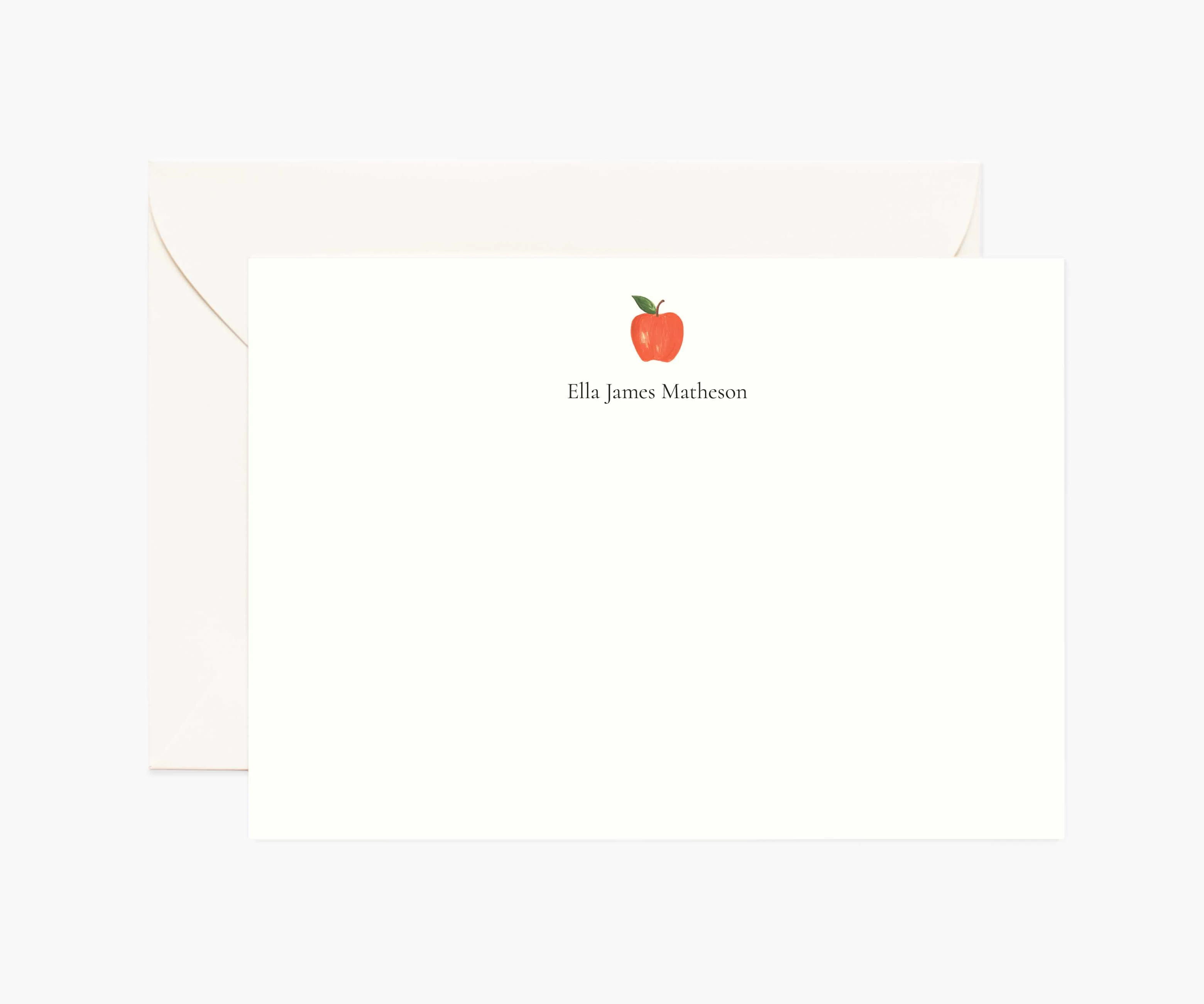 Food & Drink Personalized Stationery - Apple