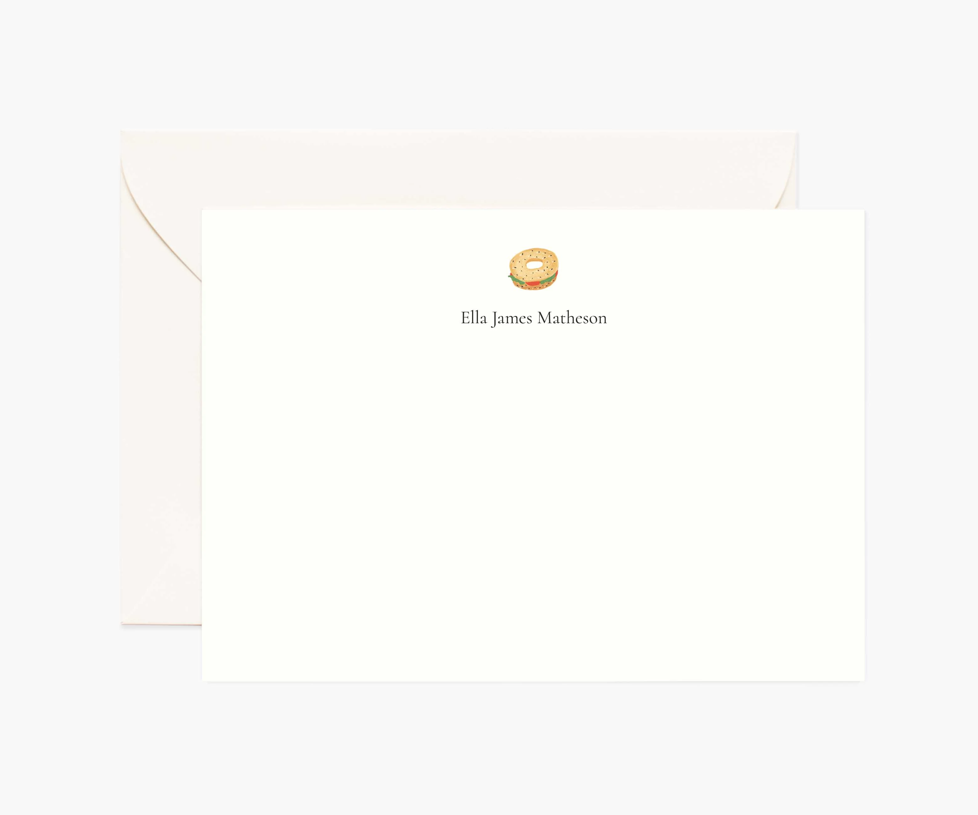 Food & Drink Personalized Stationery - Bagel