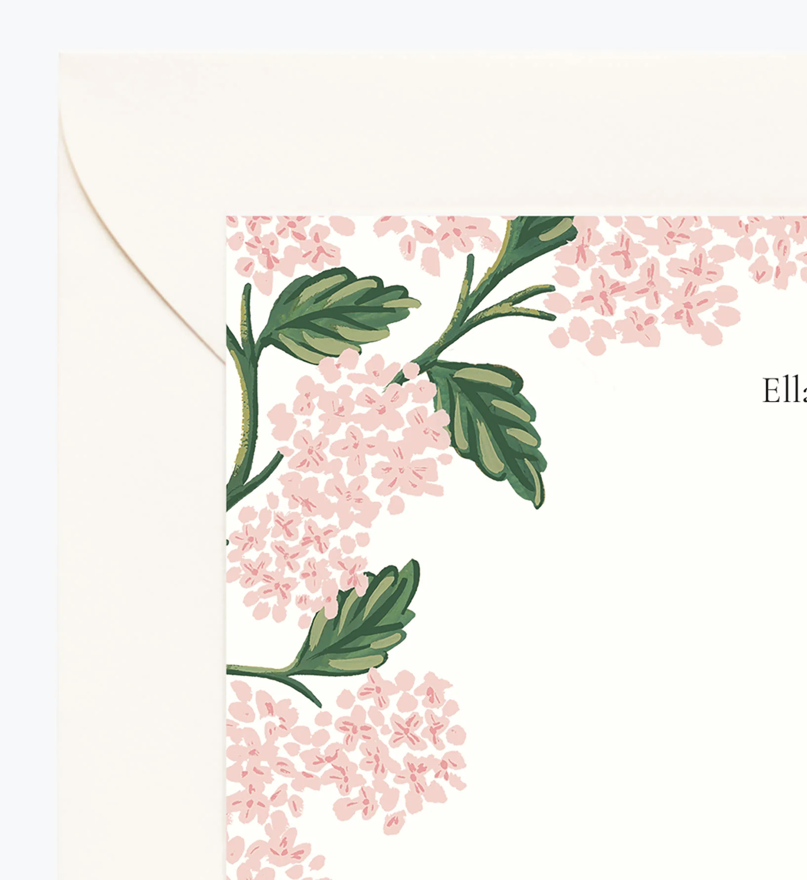 Floral Personalized Stationery - Hydrangea Blush - Image 2