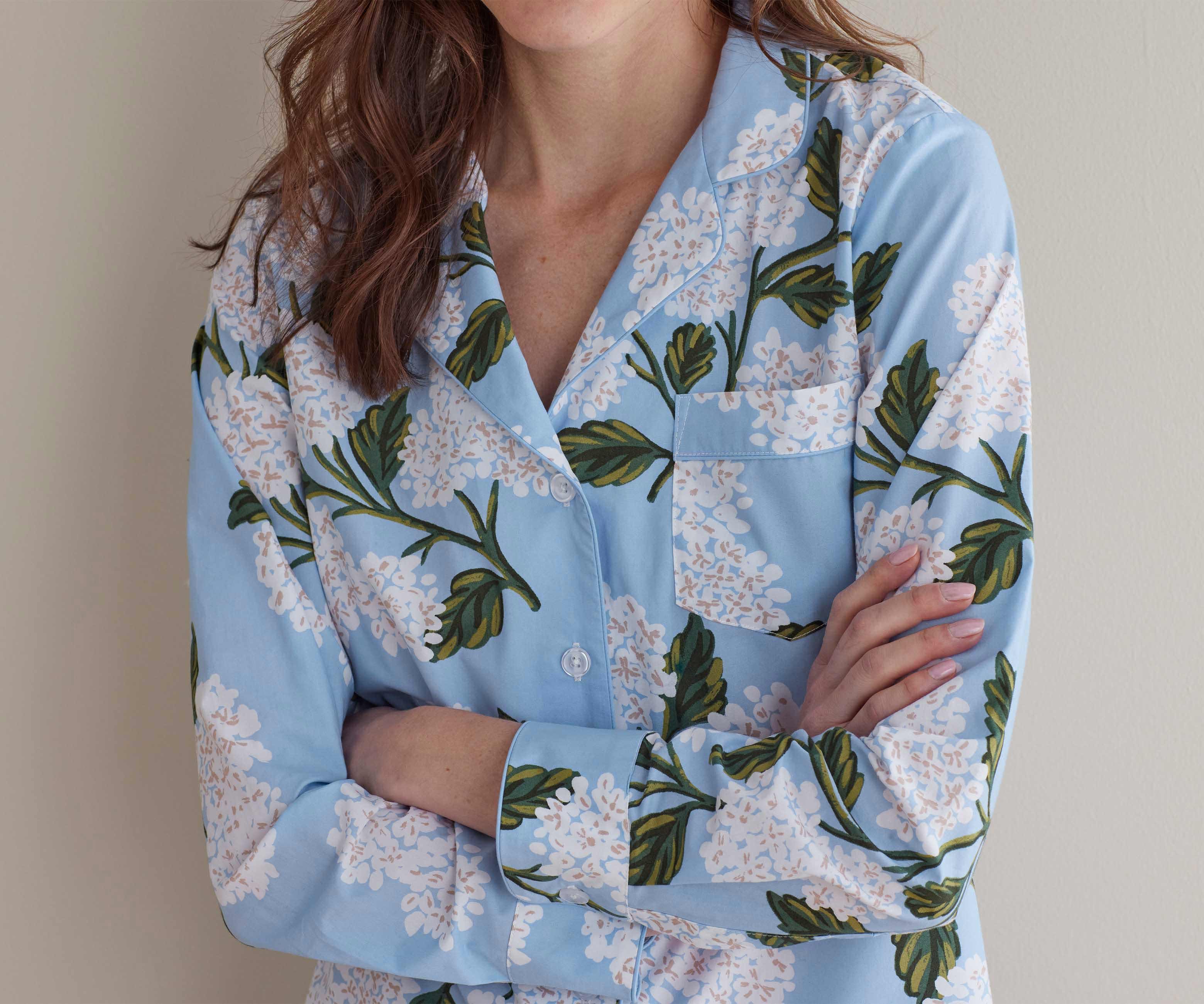 Poplin Button Front Long Set - Hydrangea - Image 3