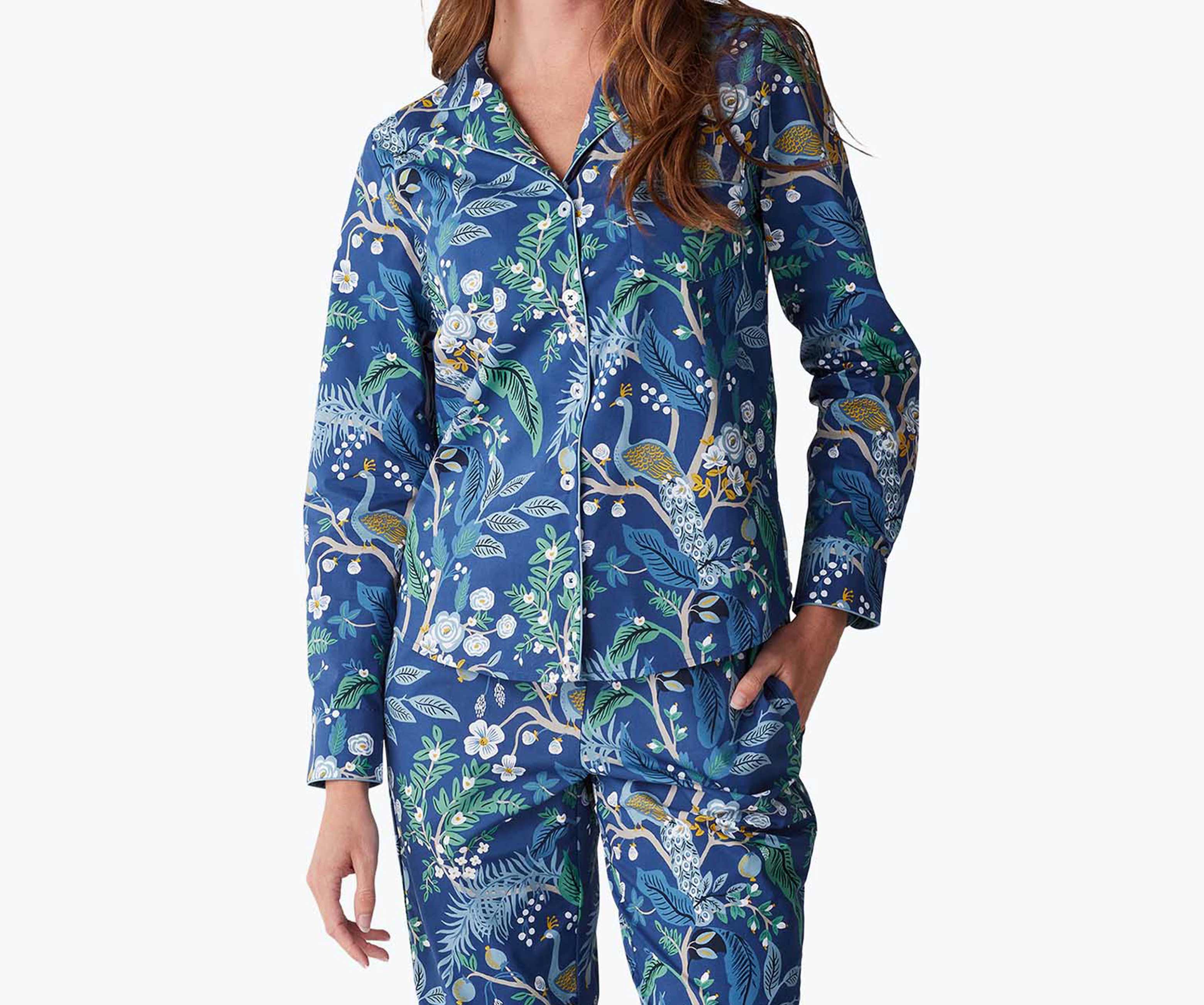 Poplin Button Front Long Set - Peacock - Image 3