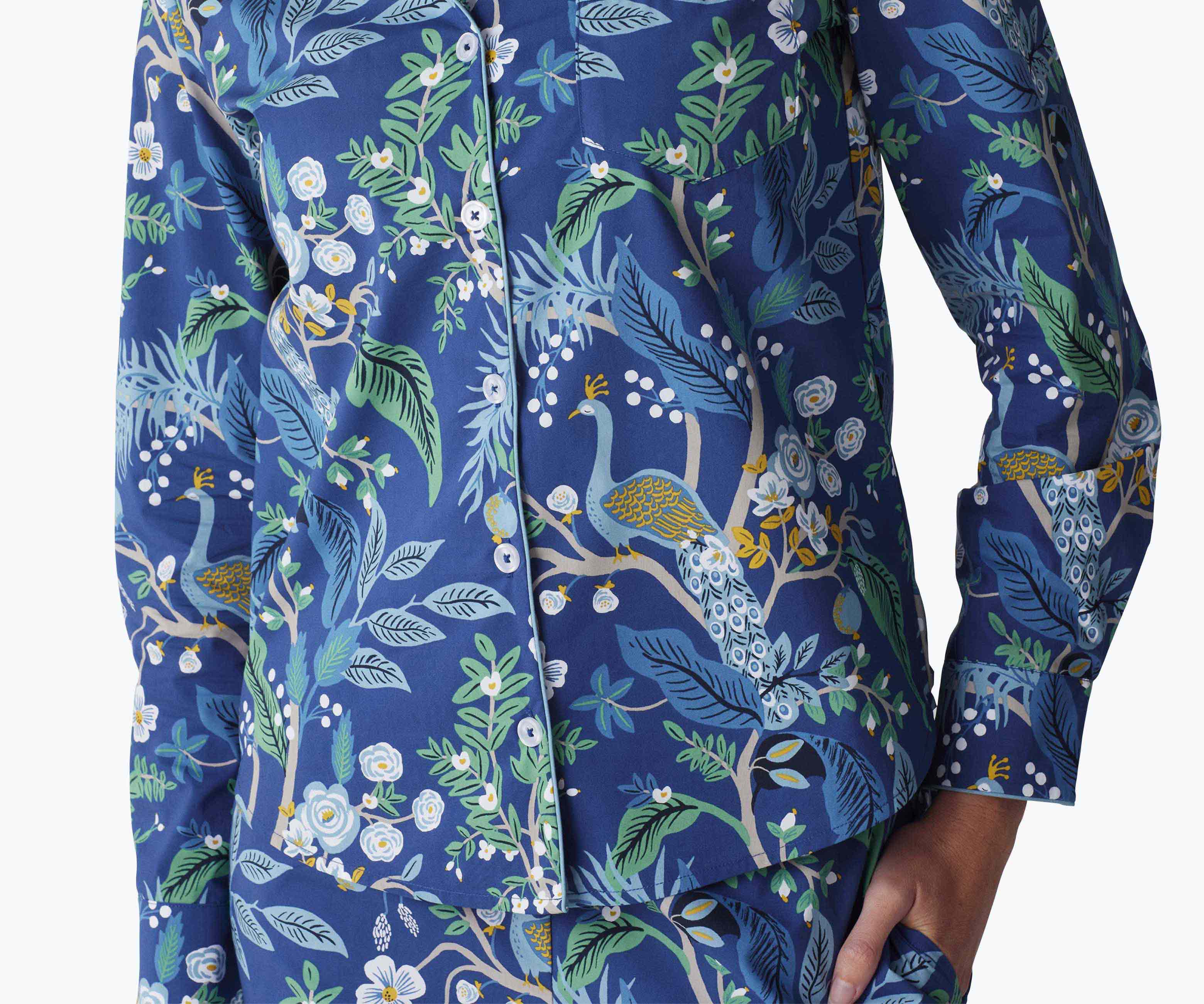 Poplin Button Front Long Set - Peacock - Image 5