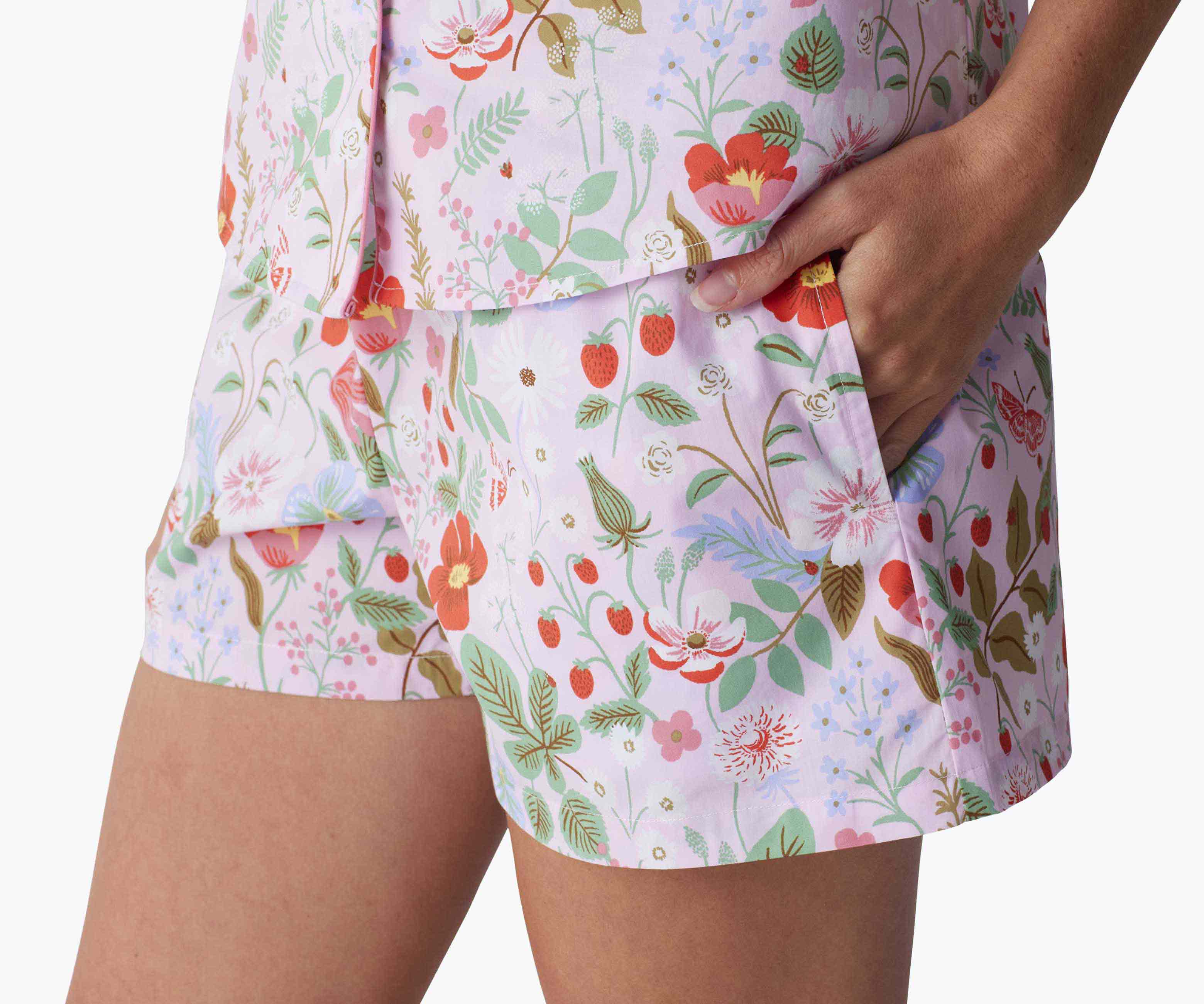 Poplin Button Front Short Set - Strawberry Fields - Image 10