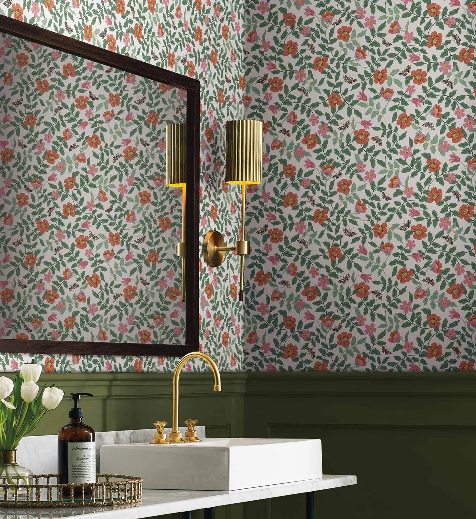 Primrose Peel & Stick Wallpaper - Rose & Cream - Image 3
