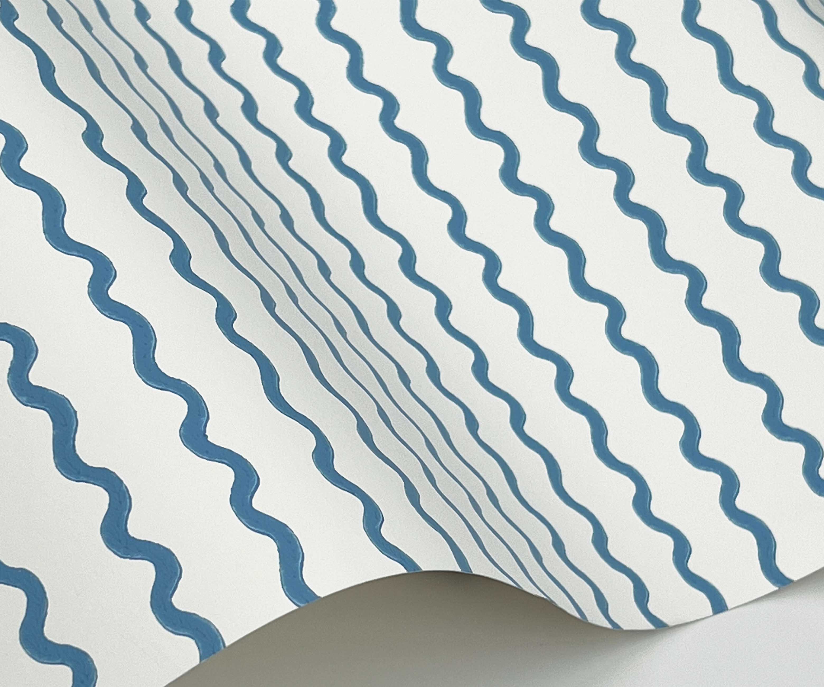 Rickrack Wallpaper - Blue - Image 3