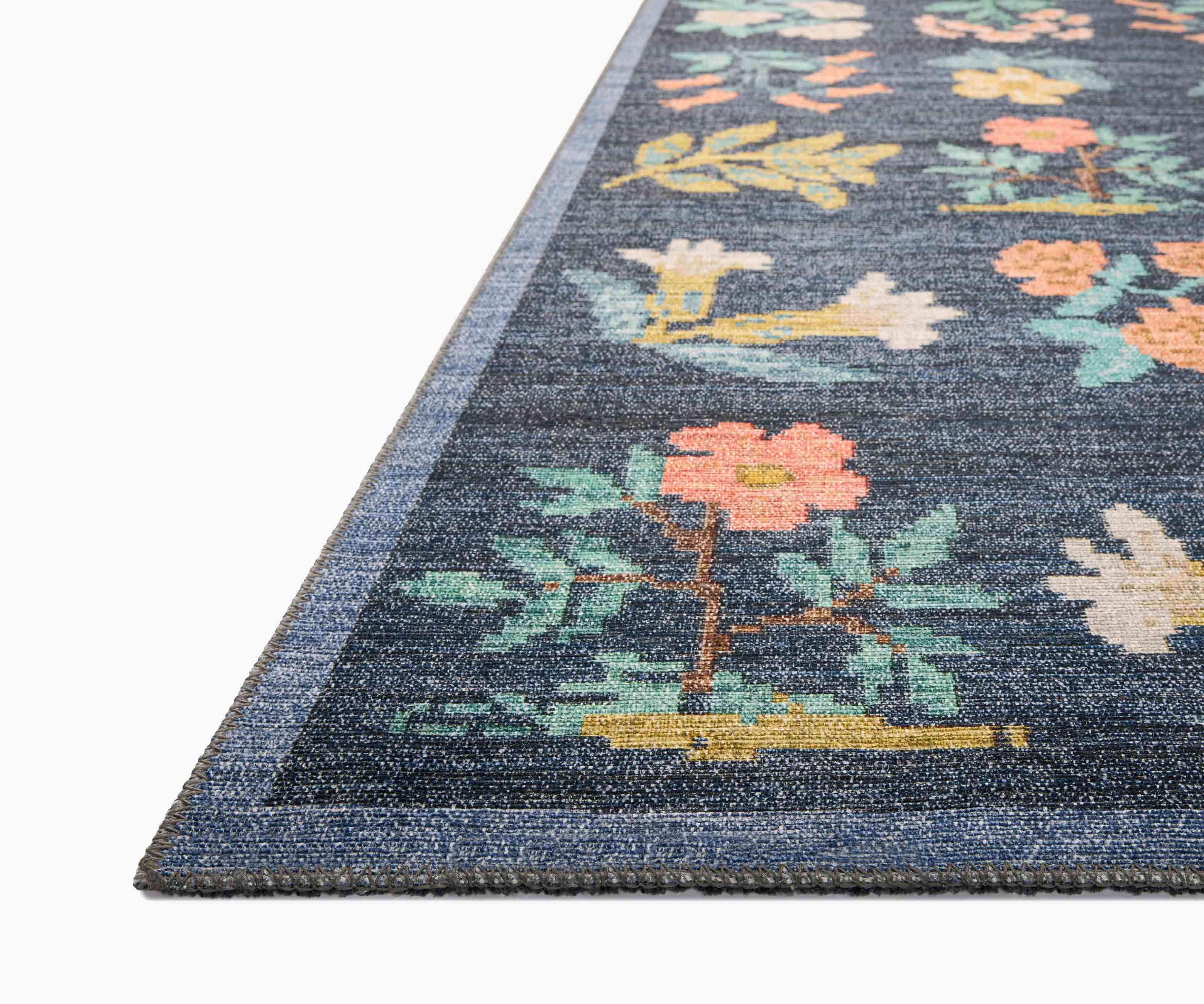 Rosa Hawthorne Power Loomed Rug - Navy - Image 2