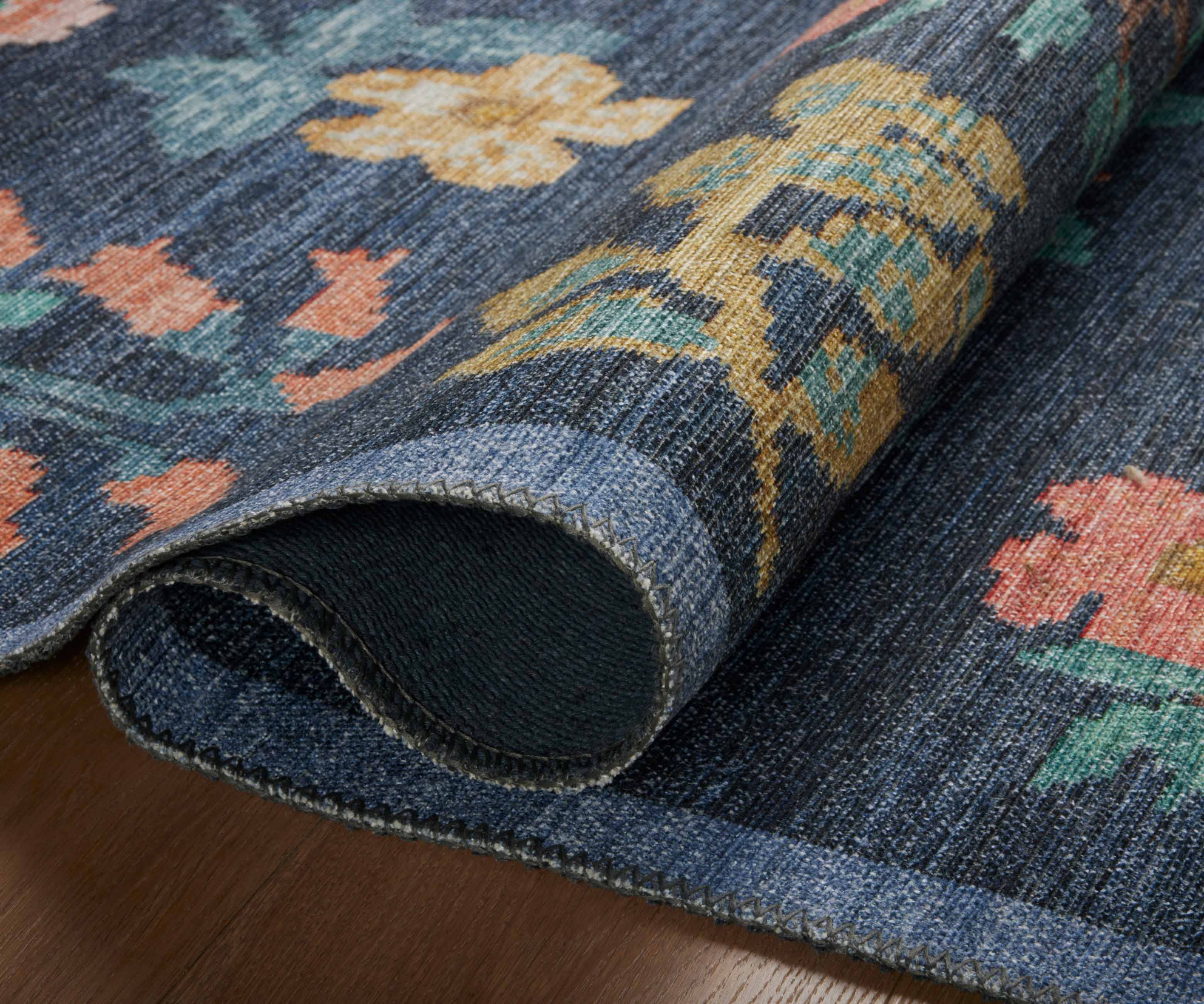 Rosa Hawthorne Power Loomed Rug - Navy - Image 4