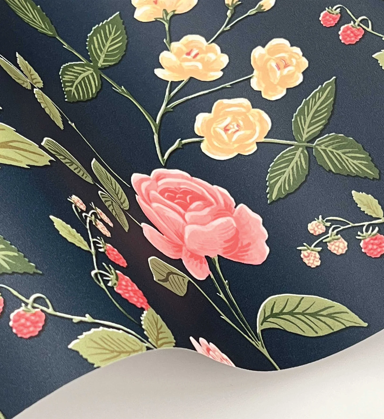 Roses Wallpaper - Navy - Image 3