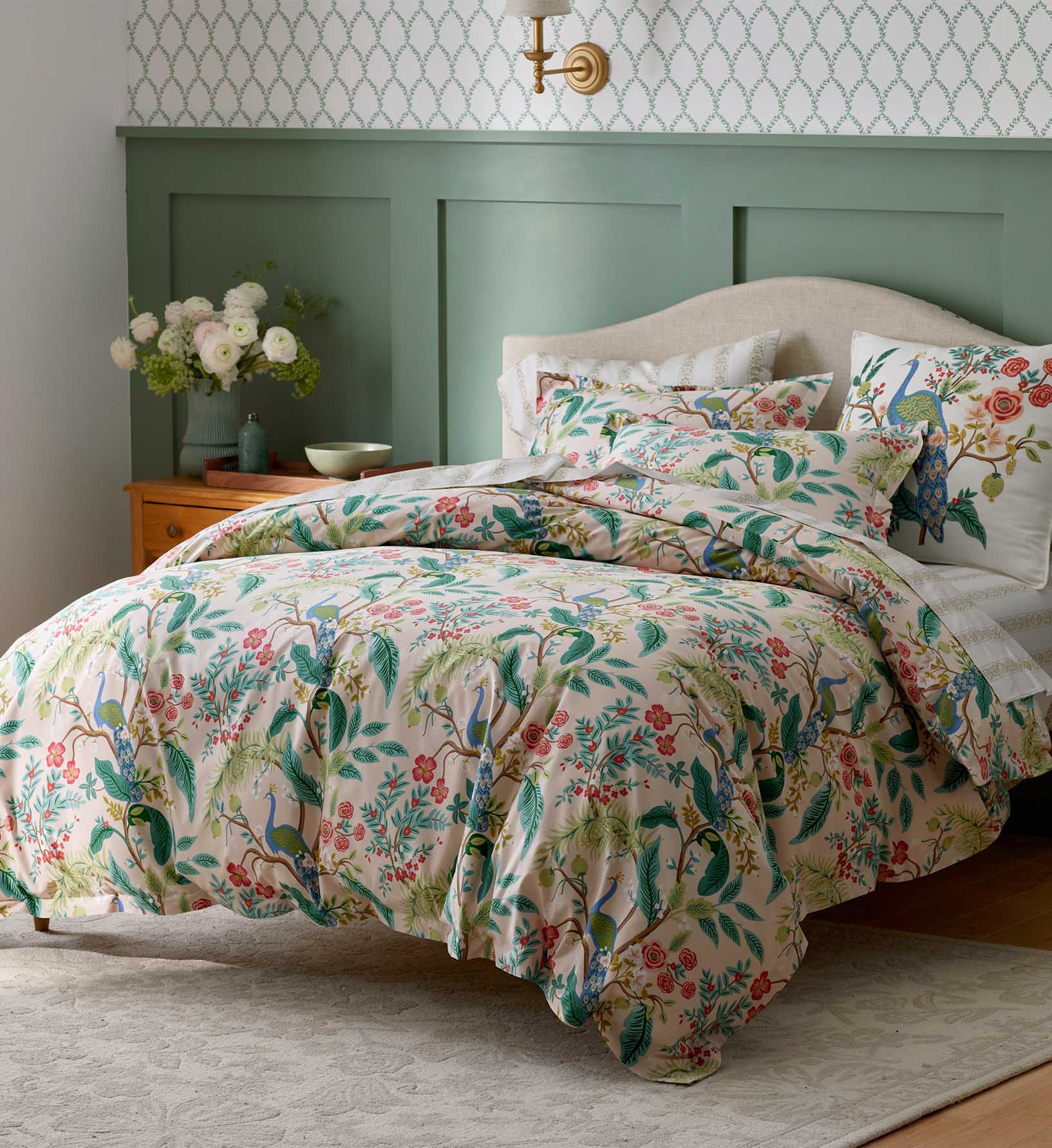 Sateen Duvet Cover - Peacock Blush - Image 2