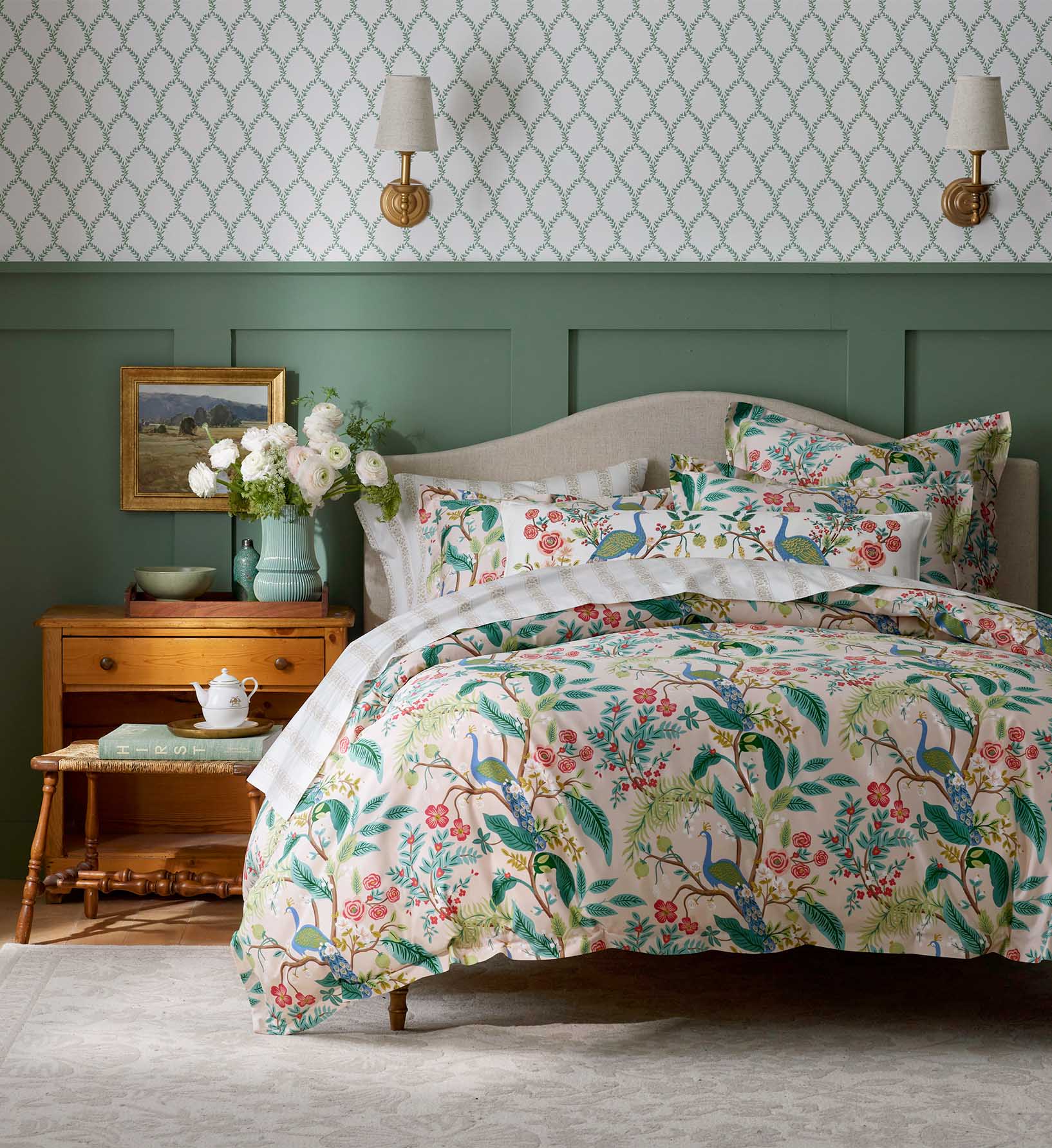 Sateen Duvet Cover - Peacock Blush - Image 3